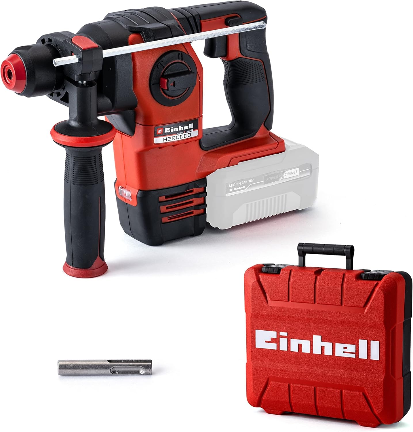 Einhell Professional Akku-Bohrhammer HEROCCO 18/20 Power X-Change (18 V, Brushless, 2,2 J, SDS-plus, pneumatisches Schlagwerk, Tiefenanschlag, inkl. Koffer, ohne Akku) ohne Akku und Ladegerät Angebot bei HelloDeals