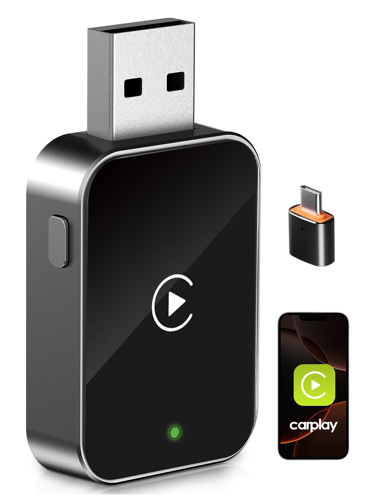 Wireless CarPlay Adapter – PARPAT Kabellose Umwandlung via USB/Type-C, Kompatibel mit iPhone, Stabile Verbindung, Keine Verzögerung, Für Fahrzeuge mit kabelgebundenem CarPlay K9 Angebot bei HelloDeals