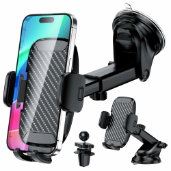 Vexloria Handyhalterung Auto, Handyhalterung Auto Lüftung Armaturenbrett Windschutzscheibe KFZ Handy Halterung mit EIN-Knopf-Release, 360° Drehbar für iPhone, Android Alle Smartphones Angebot bei HelloDeals