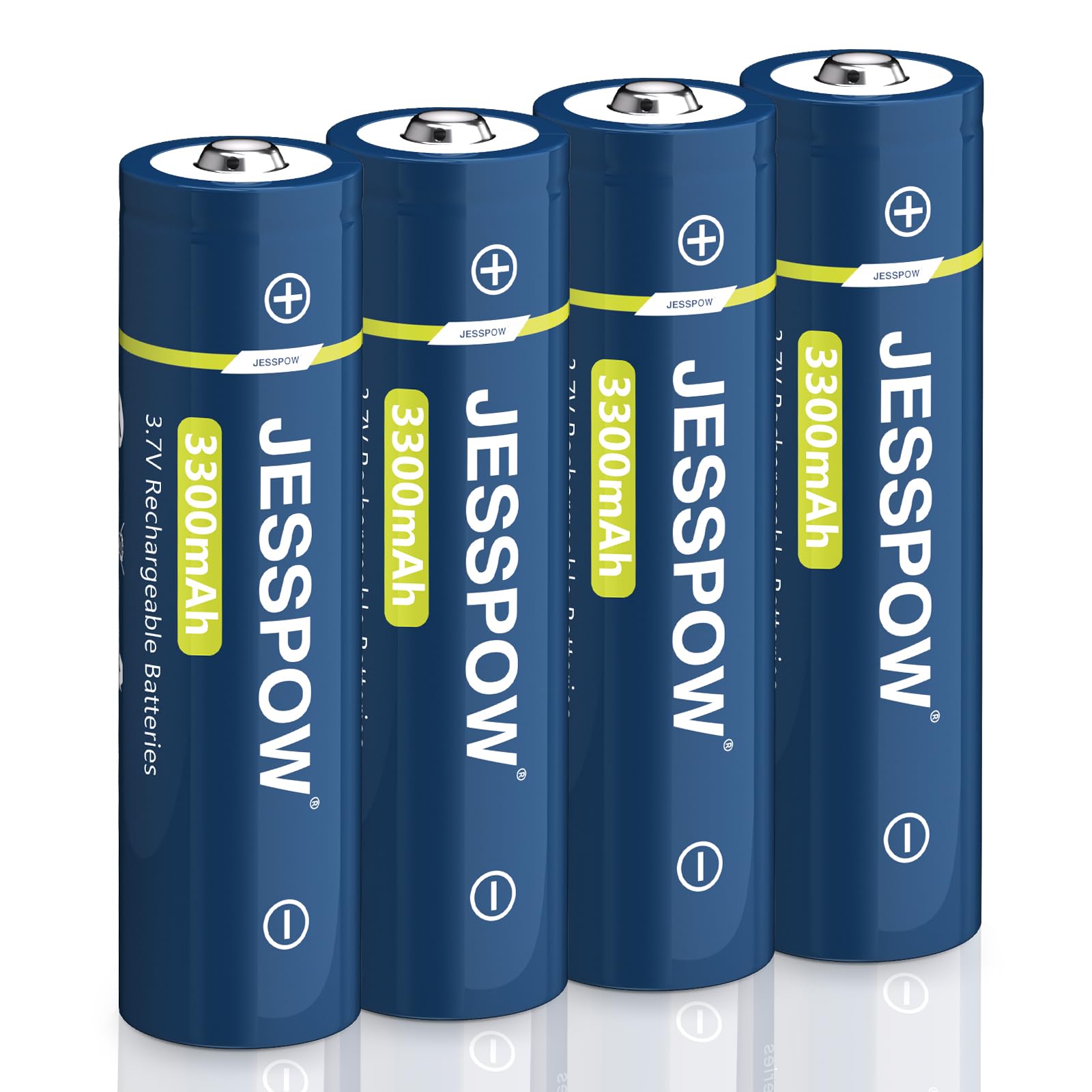 4 Stück Wiederaufladbarer 3.7V Akku, 3300mAh Batterien Lange Lebensdauer, für Taschenlampen, Stirnlampen, Türklingeln (Nicht AA/AAA Akku) Angebot bei HelloDeals