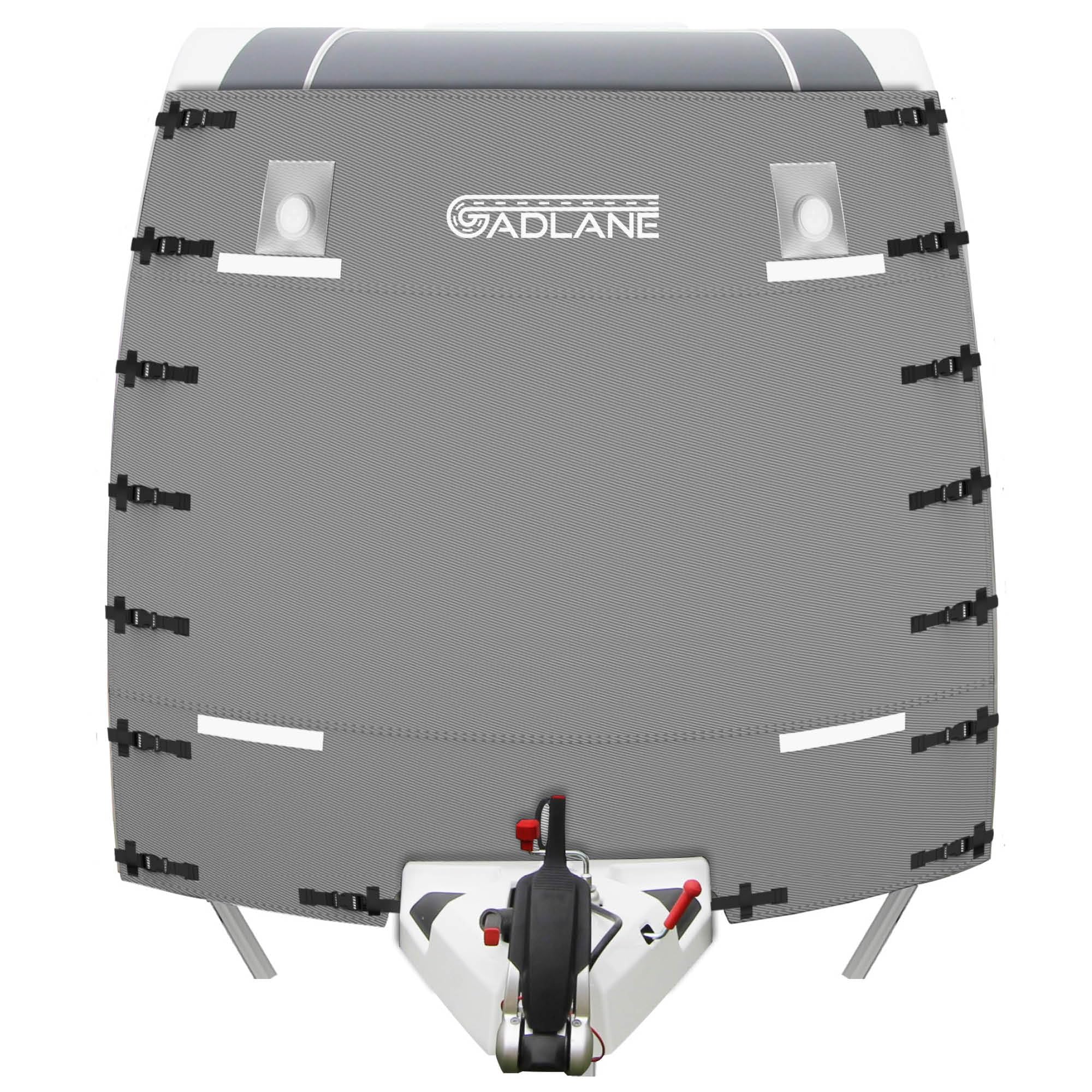 GADLANE Wohnwagen Abdeckung - Vollständige Wohnwagen Frontabdeckung mit hoher Sichtbarkeit LED-Leuchten und reflektierenden Streifen, wasserdichte Wohnwagen Schutzhülle (Grau) Angebot bei HelloDeals
