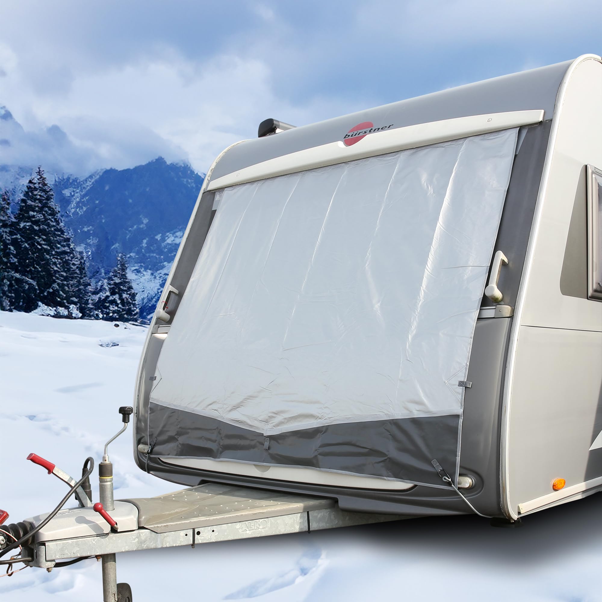 your GEAR Caravan Bugschutzplane Thermo - Wohnwagen Schutzplane für Front und Heck (Grau, 185 x 160 cm (Breite x Länge)) Grau 185 x 160 cm ( Breite x Länge ) Angebot bei HelloDeals