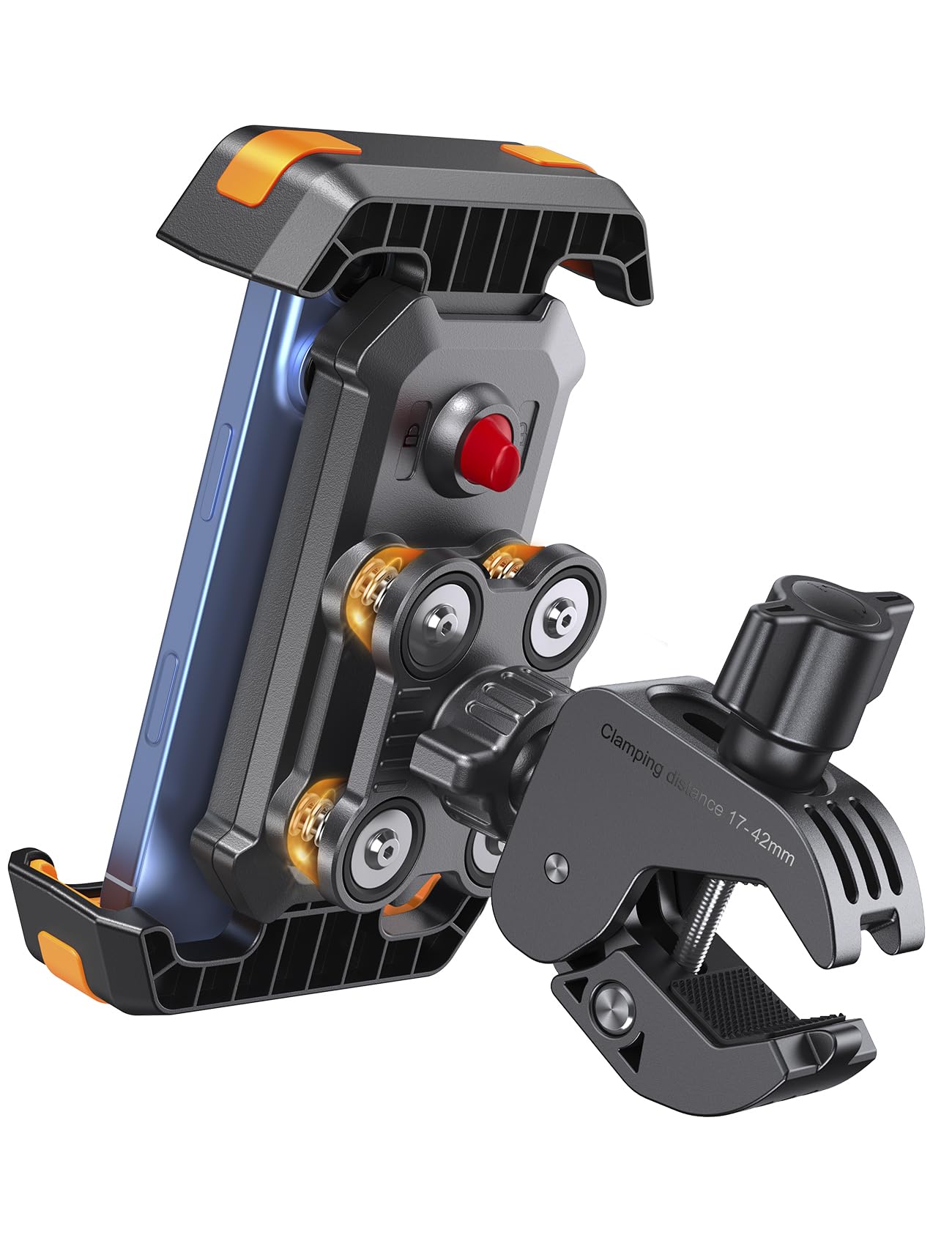 2025 Upgraded Handyhalterung Fahrrad Lenker, Universal Handyhalterung Motorrad [Doppelt Vibrationsgedämpft ] -360°drehbar Handyhalter für iPhone 17 16 15 Pro/Samsung S24 Ultra(4,7-7,2''Smartphone ) Angebot bei HelloDeals