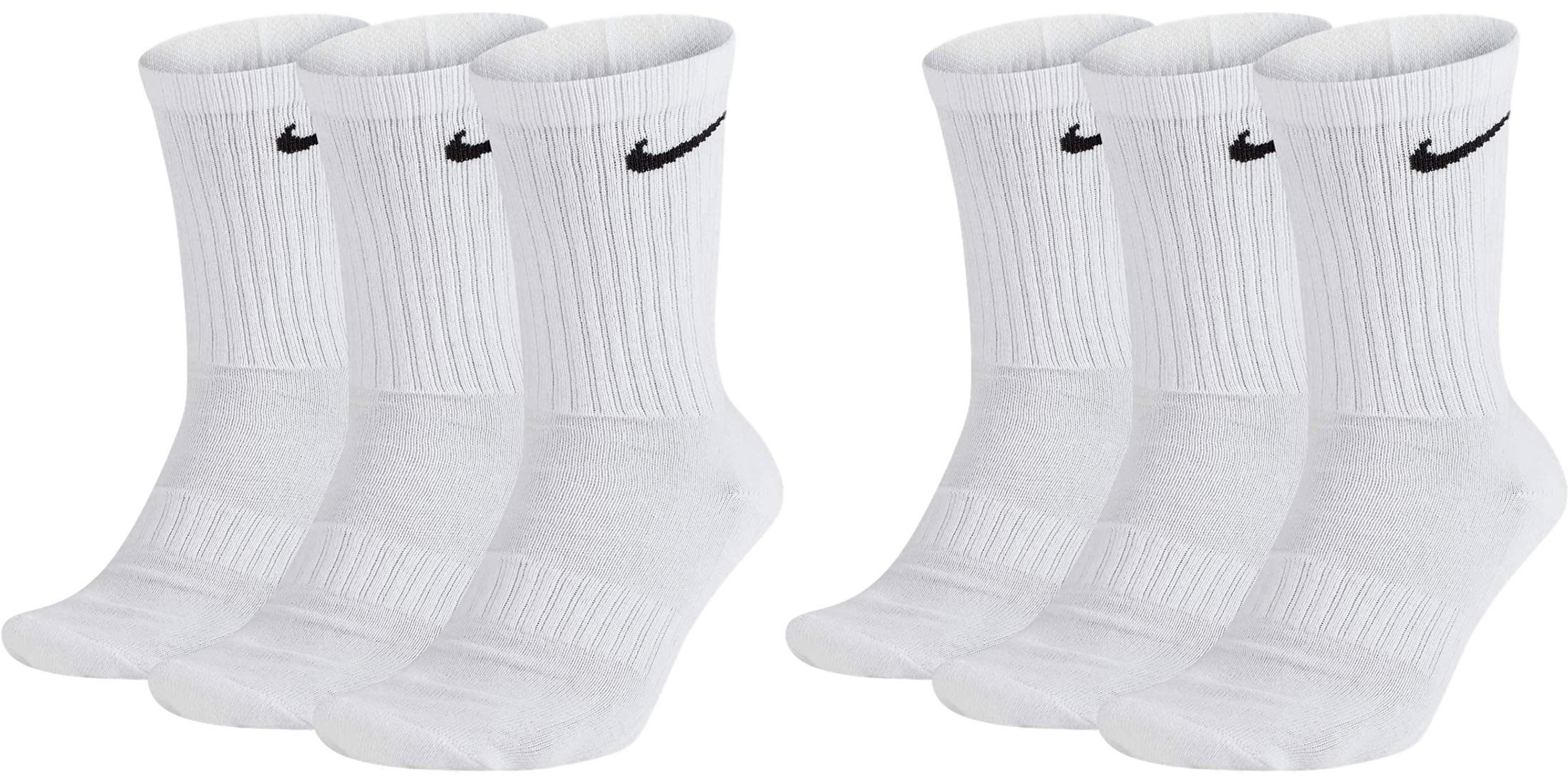 Nike 6 Paar Socken Herren Damen Weiß Grau Schwarz Tennissocken Sparset SX7664, Farbe:weiß, Größe:42-46 Angebot bei HelloDeals