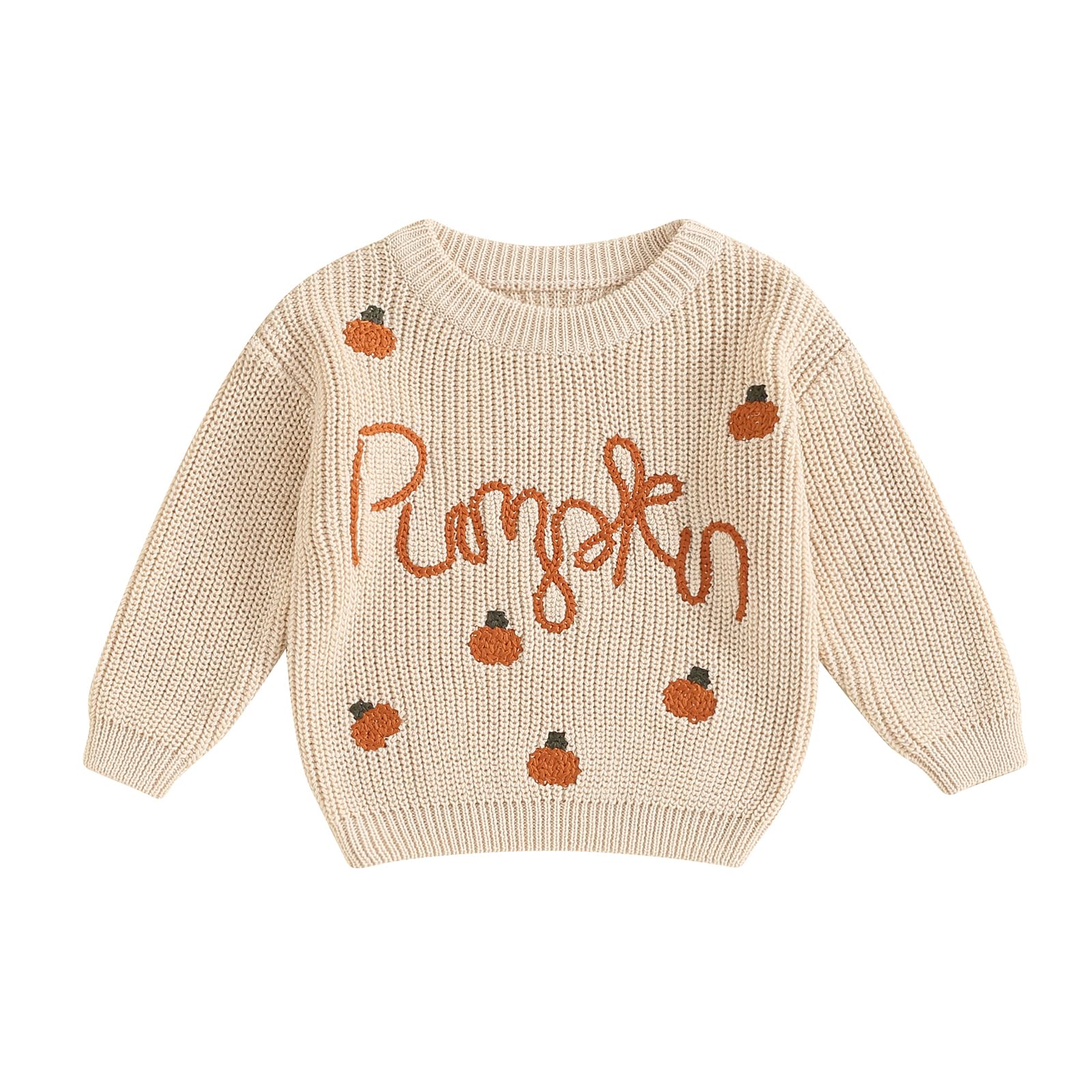 Yassiglia Baby Halloween Strickpullover Kleinkinder Kürbis/Geist Sweatshirt Langarm Rundhals Gestrickter Pullover Neugeborenes Baby My First Halloween Outfit Angebot bei HelloDeals
