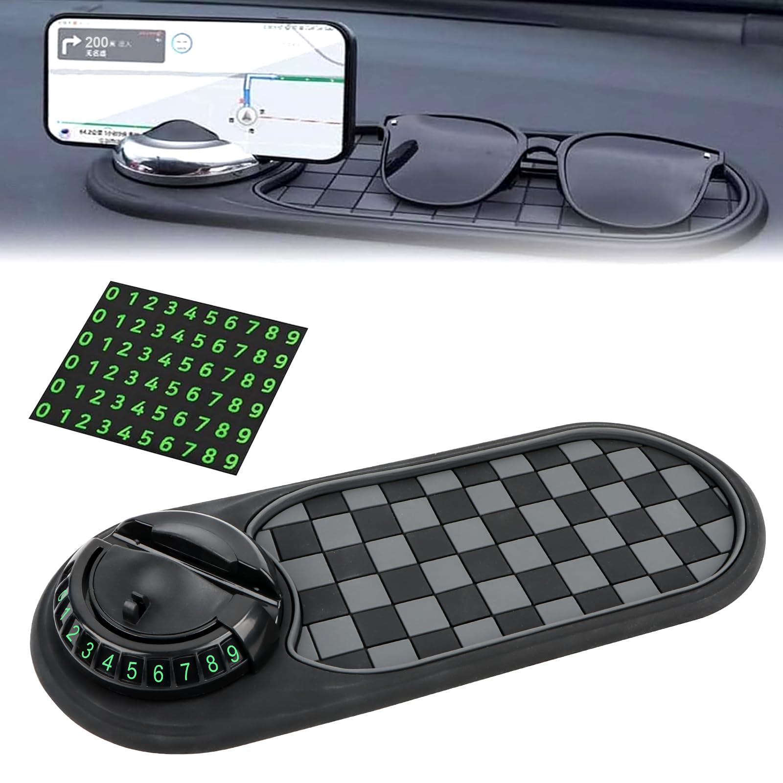 Multifunction Car Anti-Slip Mat Auto Universal Phone Holder, 3 In 1 Auto Anti-Rutsch-Pad, Auto Antirutschmatte Handyhalterung, Silikon-Matte Telefonpad für Autodekorationen, Brillen Angebot bei HelloDeals