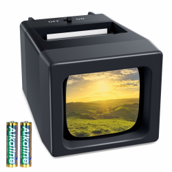 35-mm-Dia-Projektor und Dia-Betrachter, 2-fache Vergrößerung mit LED-Beleuchtung für alte Dias und 35-mm-Filmnegative (inklusive 2 AA-Batterien) Angebot bei HelloDeals