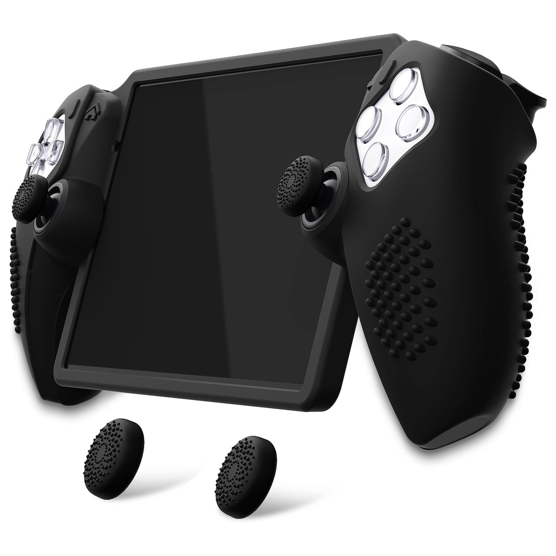 PlayVital Silikon Hülle für PS Portal, Schutzhülle case Tasche für PS Portal,rutschfeste Abdeckung zubehör für PlayStation Remote Player mit Daumengriffen(3D Noppen Edition,Schwarz) Angebot bei HelloDeals