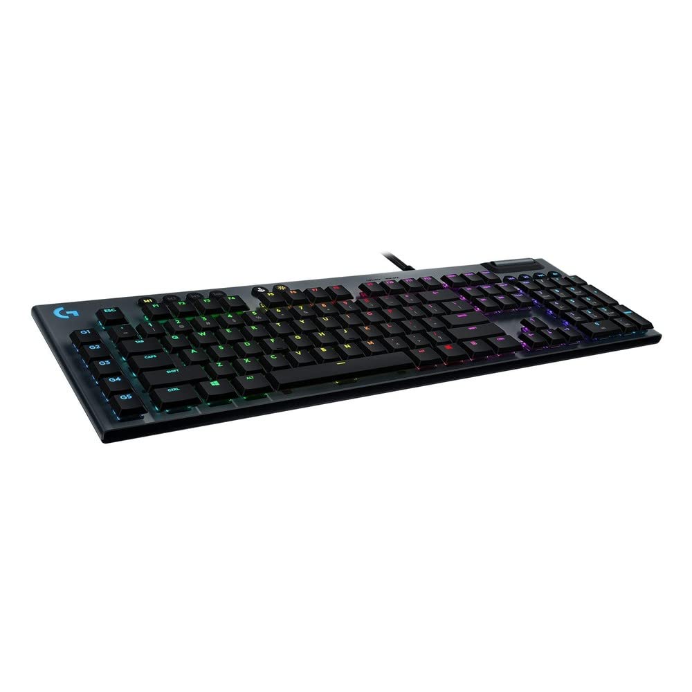 Logitech G815 mechanische Gaming-Tastatur, Taktiler GL-Tasten-Switch mit flachem Profil, LIGHTSYNC RGB, 5 Programmierbare G-Tasten, Multimedia-Bedienelemente, Deutsches QWERTZ-Layout - Carbon Taktile Schalter G815 Angebot bei HelloDeals
