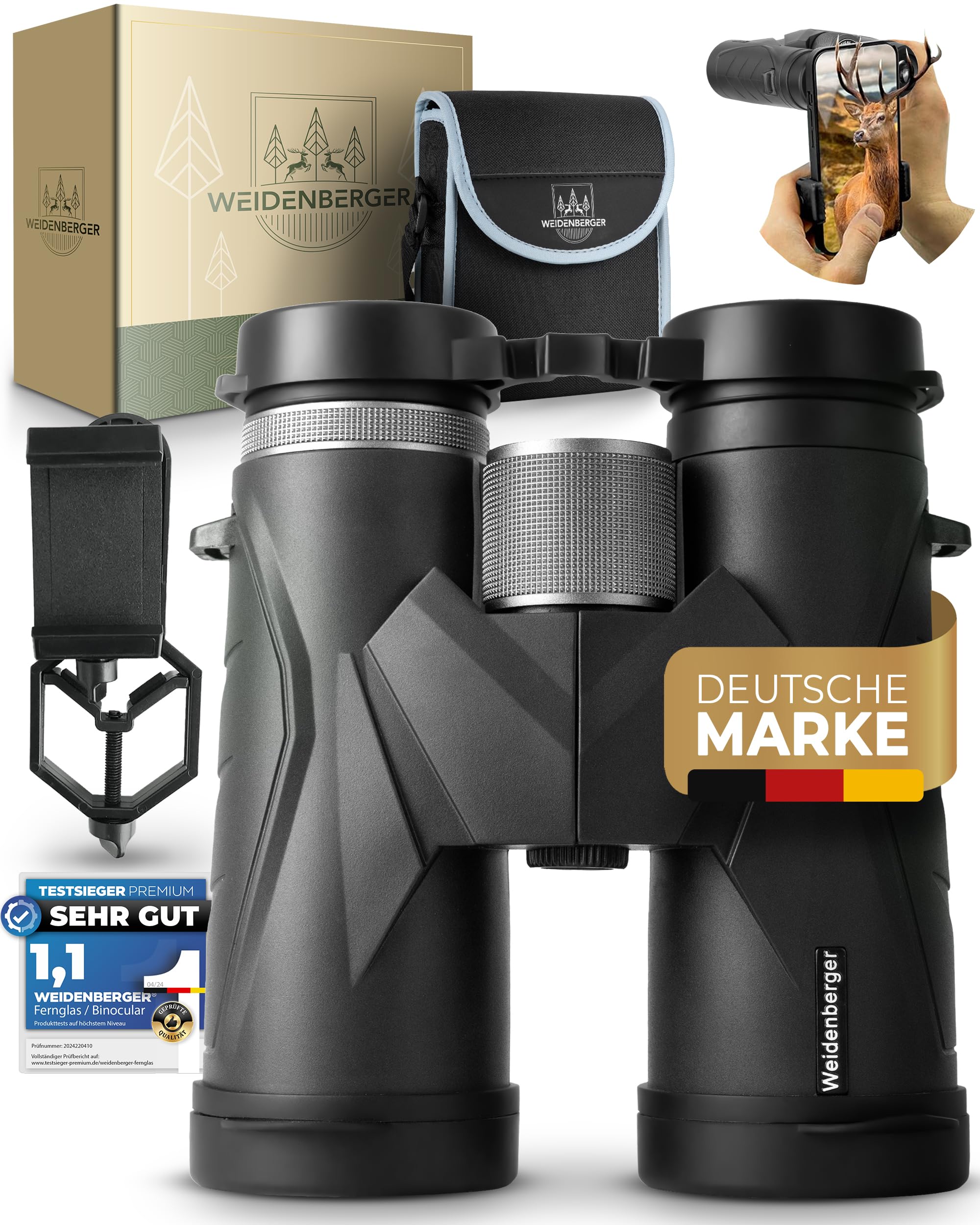 Weidenberger Fernglas 12x42, [TESTSIEGER] Magnesium Fernglas mit Nitrogenfüllung und wasserdicht, für Erwachsene, BAK4 HD Prisma + FMC Objektiv, auch Brillenträger geeignet (Schwarz, 12x42) 12x42 Schwarz Angebot bei HelloDeals