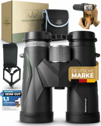 Weidenberger Fernglas 12x42, [TESTSIEGER] Magnesium Fernglas mit Nitrogenfüllung und wasserdicht, für Erwachsene, BAK4 HD Prisma + FMC Objektiv, auch Brillenträger geeignet (Schwarz, 12x42) 12x42 Schwarz Angebot bei HelloDeals
