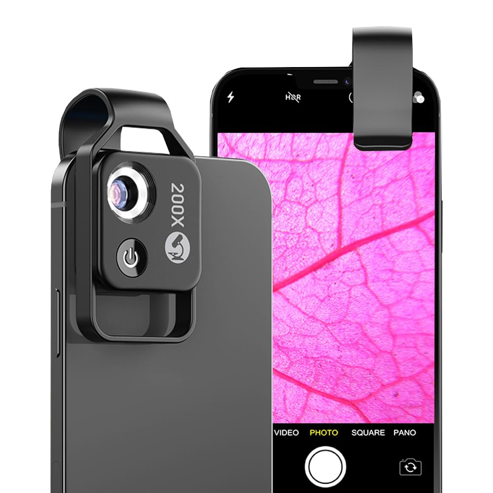 APEXEL 200X Mini-mikroskop für Smartphone,Handy mikroskop für Smartphone,Explore Micworld with Smartphone Microscope，Schwarz MS002BK Angebot bei HelloDeals