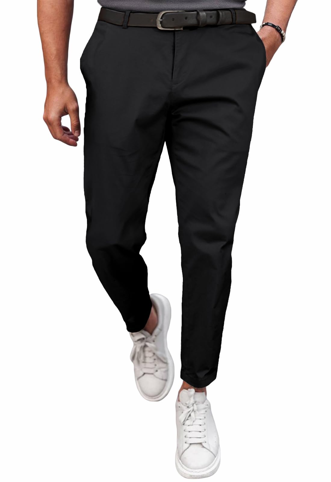 Meilicloth Herren Chino Hose Anzughose Herren Chinohose Stretchhose Herren Baumwolle Sporthose Casual Freizeithose mit Enger Passform XL Schwarz Angebot bei HelloDeals