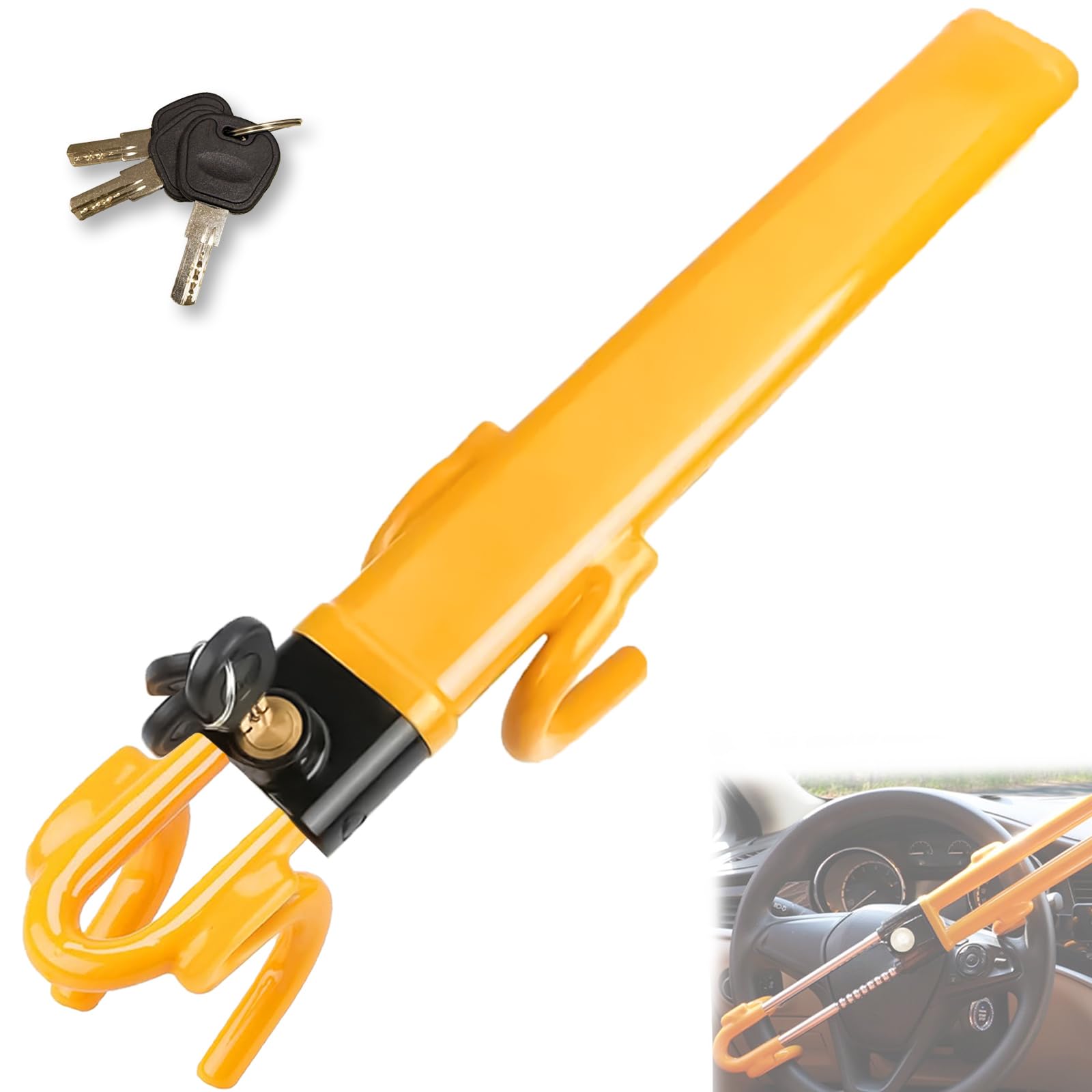KEELYY Lenkradkralle, Lenkradschloss für Auto, Wegfahrsperre Auto Lenkrad, Universal Lenkradkralle zur Diebstahlsicherung, Verstellbar für Auto, Wohnmobil, Wohnwagen Angebot bei HelloDeals