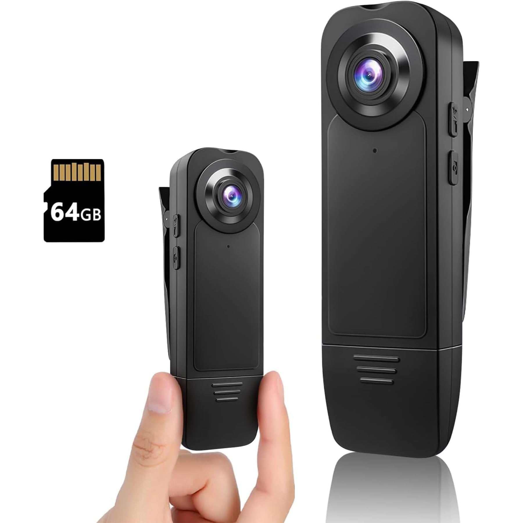 1080P Mini-Körperkamera mit 64 GB Speicherkarte,Tragbare Bodycam,Bodycam HD 1080P Kleine Kamera,Audio Video Aufzeichnung Min Kamera,Mini Überwachungskamera mit Nachtsicht für Sicherheit, Wache 1080p-b Angebot bei HelloDeals