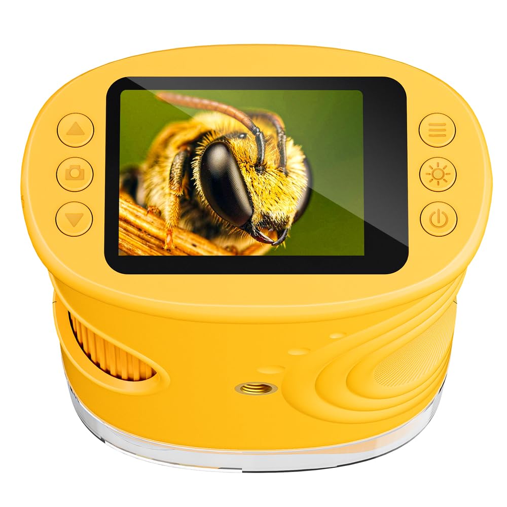 Digitales Mikroskop für Kinder, Temodu 2.0" Bildschirm, 1000X USB tragbares Taschenmikroskop, Wiederaufladbares Tragbares Mikroskop, Mikroskope Anschluss an PC, Science draussen ab 3 Jahren (Orange) 382 Angebot bei HelloDeals