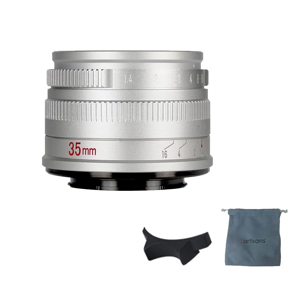7artisans 35mm F1.4 Mark II APS-C Manueller Fokus Festes Objektiv Große Blende Kompatibel mit Fujifilm Fuji Kamera X-A1 X-A10 X-A2 X-A3 A-at X-M1 XM2 X-T1 T3 T10 T2 T20 T30 X-Pro1 Pro2 X-E1(Silber) Fujifilm FX Mount Silber Angebot bei HelloDeals