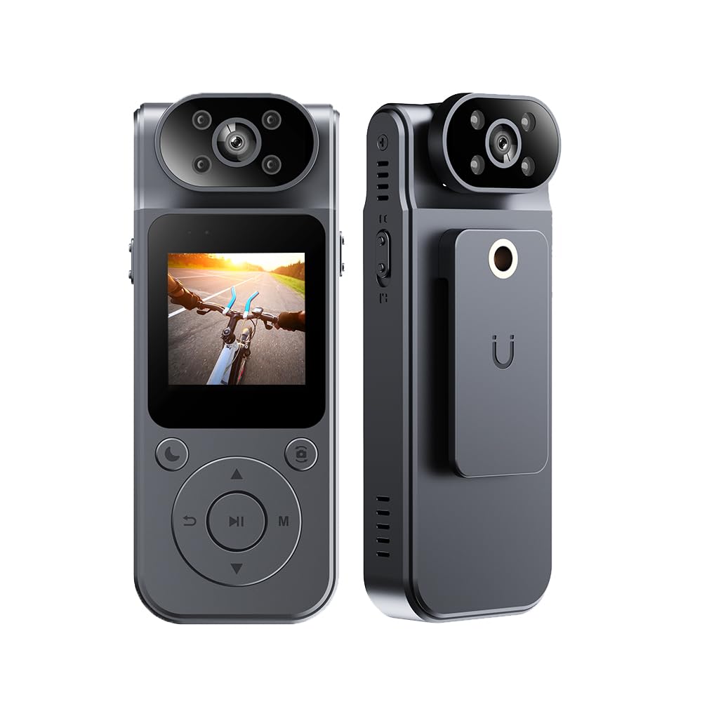 Mini Körperkamera mit Audio und Video 1080P HD,Back Clip Kamera mit 180° Drehbarem Objektiv,Fahrradkamera,Nachtsicht,Tragbare Körperkamera für Radfahren, Skifahren, Reise-Vlog, Patrol-Videoaufnahme Angebot bei HelloDeals