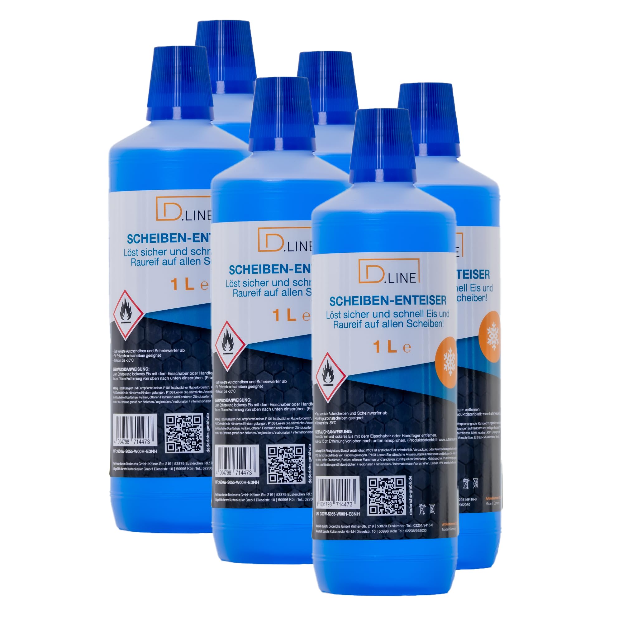 SmallParts Dederichs Scheibenenteiser Nachfüllflasche 6 Liter, sekundenschnelles enteisen von Scheiben einfach ohne kratzen,klare Sache & klare Sicht,6-teiliges Set Angebot bei HelloDeals