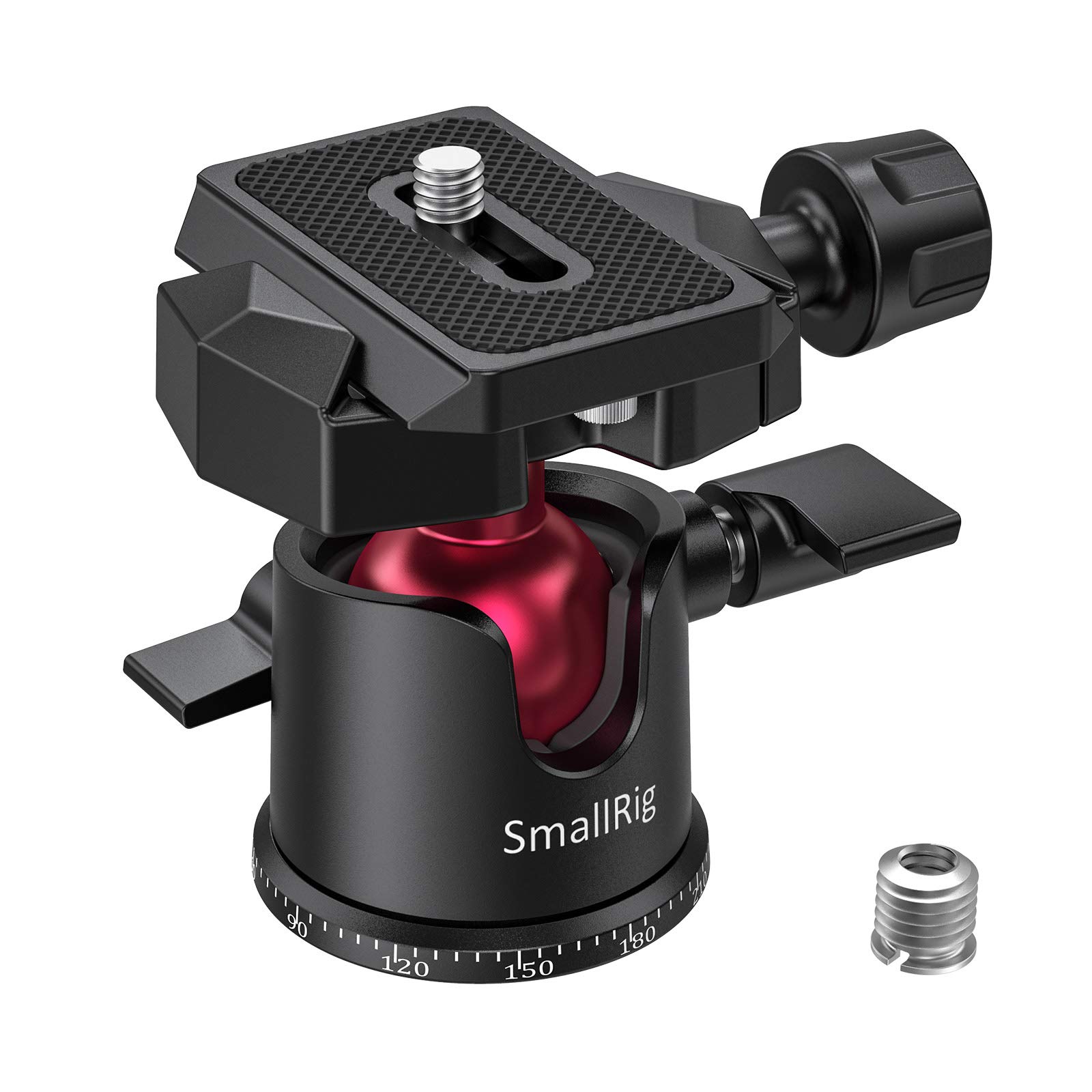 SMALLRIG Panorama kugelkopf stativkopf 360 ° drehbar, Sicherheit Belastung: 2 kg, Stativkopf mit Schnellwechselplatte 1/4 Zoll Schraube für Stativ, Einbeinstativ, Kameras, DSLR - BUT2665 Angebot bei HelloDeals