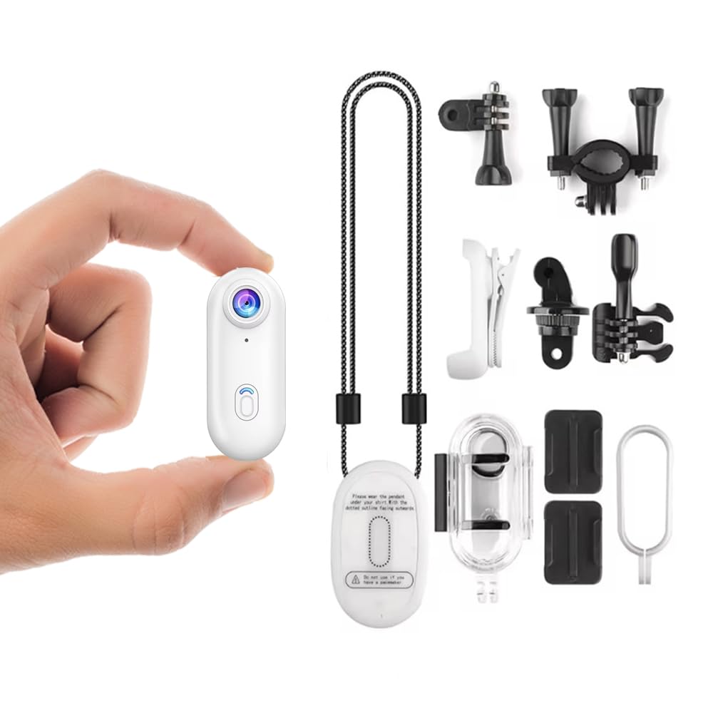 Mini Action Cam 1080P, WLAN Körperkamera, wasserdichte Daumenkamera, magnetische tragbare Kamera mit wasserdichter Schalen-Helmkamera zum Radfahren, Spazierengehen mit Haustieren, Vlog (Weiß) Angebot bei HelloDeals