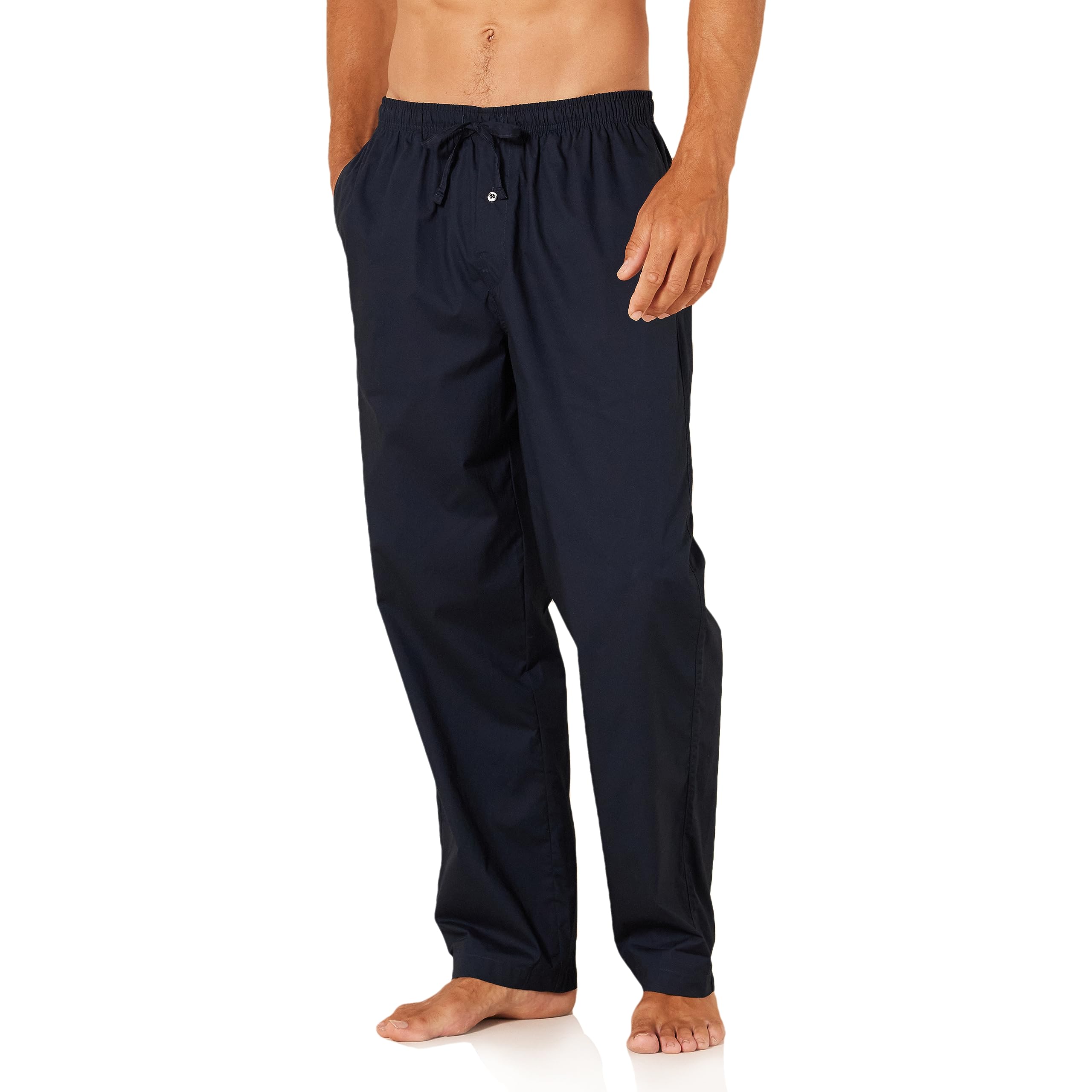 Amazon Essentials Herren Gewebte Straight-Fit Pyjamahose Mit Taschen L Marineblau Angebot bei HelloDeals