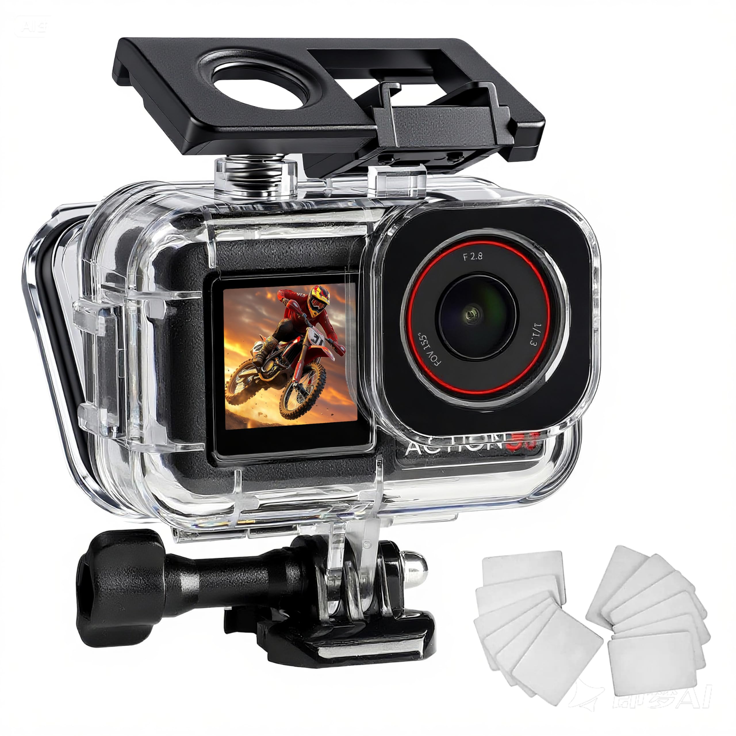 FitStill 50M/164FT wasserdichtes Gehäuse für DJI Osmo Action 5 Pro/Action 4/Action 3, perfekt für Unterwasserfotografie, doppeltes Cold Shoe-Design, DJI Osmo Action 5 Pro-Gehäuse Angebot bei HelloDeals