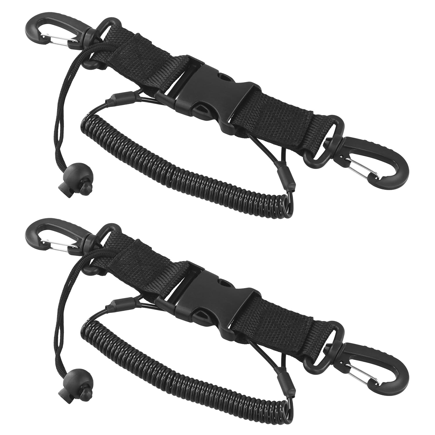 QWORK® 2 Stück 1.5m Spiralkabel für Tauchen Kamera, Schnellverschluss Federschnappclip 360° drehbar - Tauchen Zubehör für Unterwasserkameras Angebot bei HelloDeals