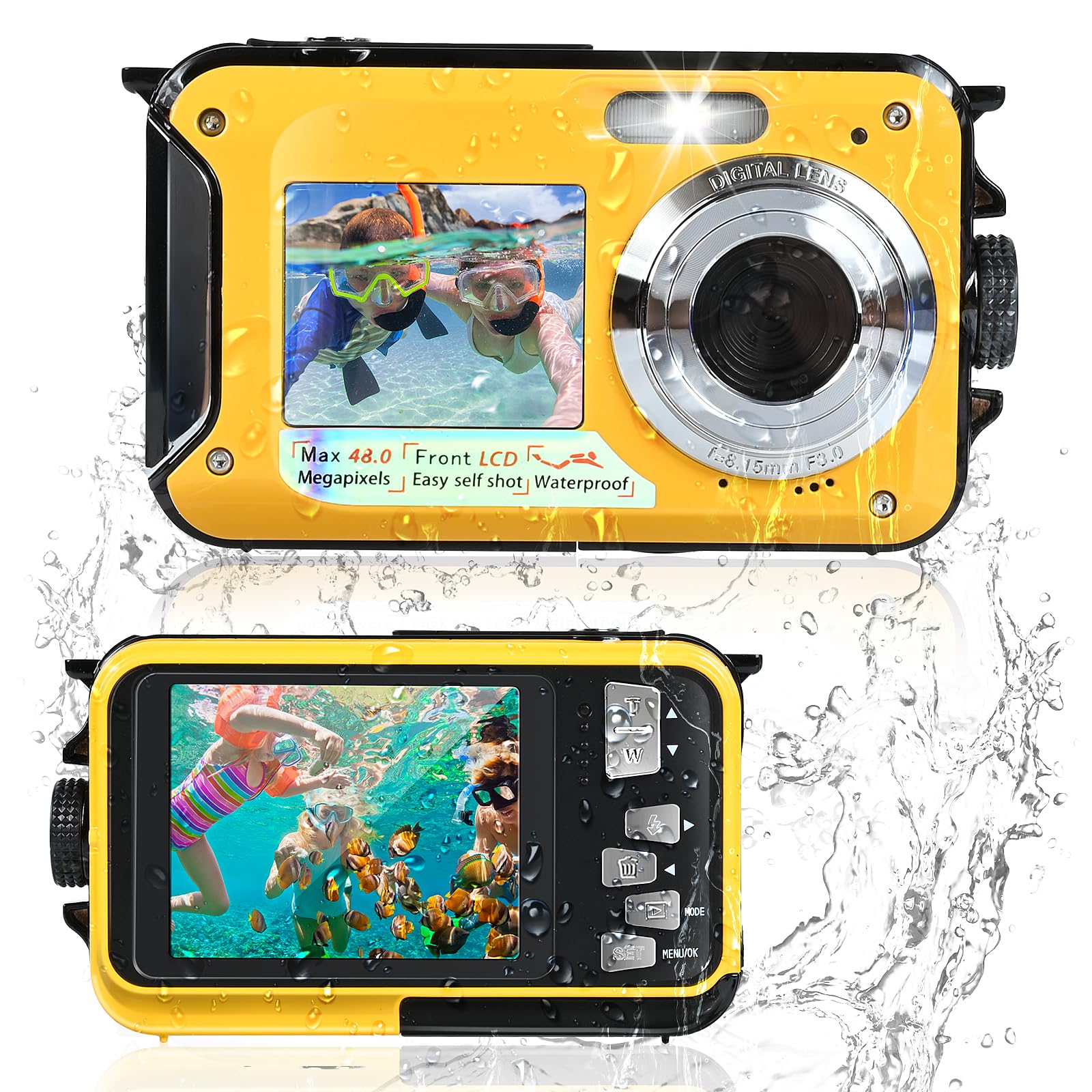 Unterwasserkamera, Comius Sharp Unterwasserkamera Schnorcheln, 10FT 30MP Foto FHD Video Digitalkamera Wasserdicht mit 32G Speicherkarte für Selbstauslöser Unterwasser, Tauchen, Surfen, Schwimmen Angebot bei HelloDeals