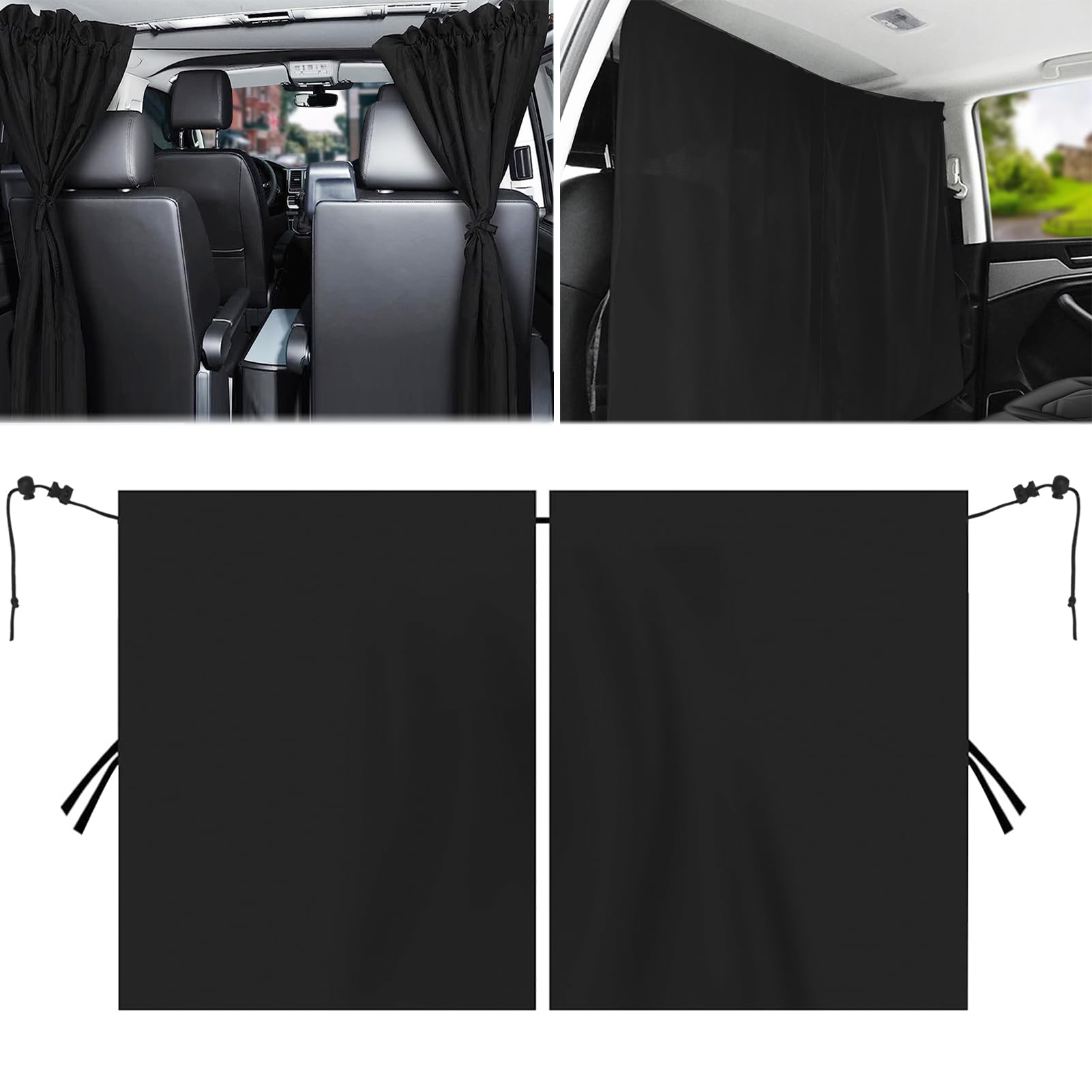 Auto Trennvorhänge Sonnenschutz, 140 x 80 cm Abnehmbarer Auto Vorhang, Auto Innenteiler Vorhänge Sonnenschutz, Auto Fenster Verdunkelung, Auto Sichtschutz Vorhänge, Auto Camping Zubehör Angebot bei HelloDeals