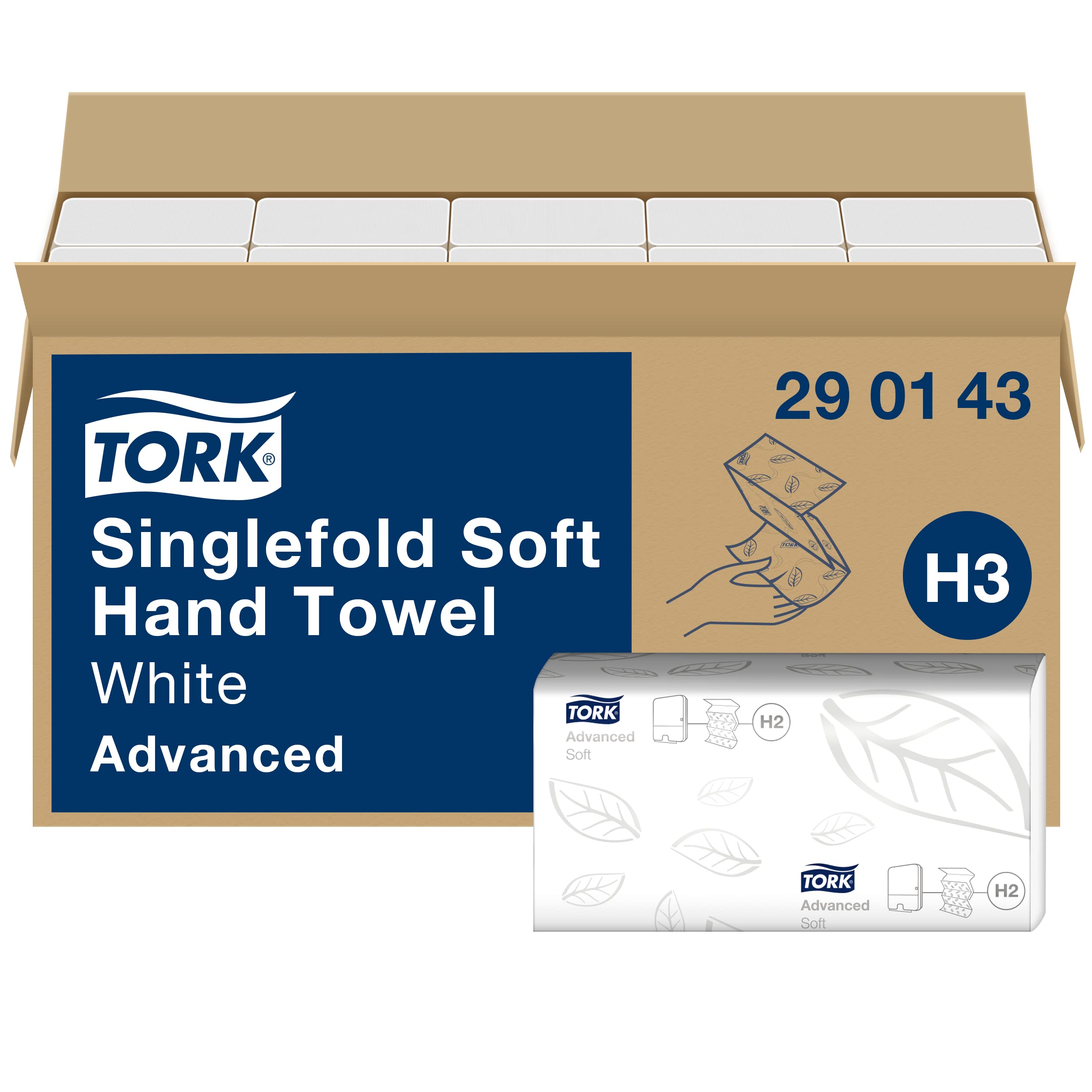 Tork weiche Zickzack Papierhandtücher Advanced 290143 - H3 Falthandtücher für Papierhandtuchspender - saugfähig und reißfest, 2-lagig, weiß - 15 x 250 Tücher 250 stück (15er Pack) Weiß Angebot bei HelloDeals
