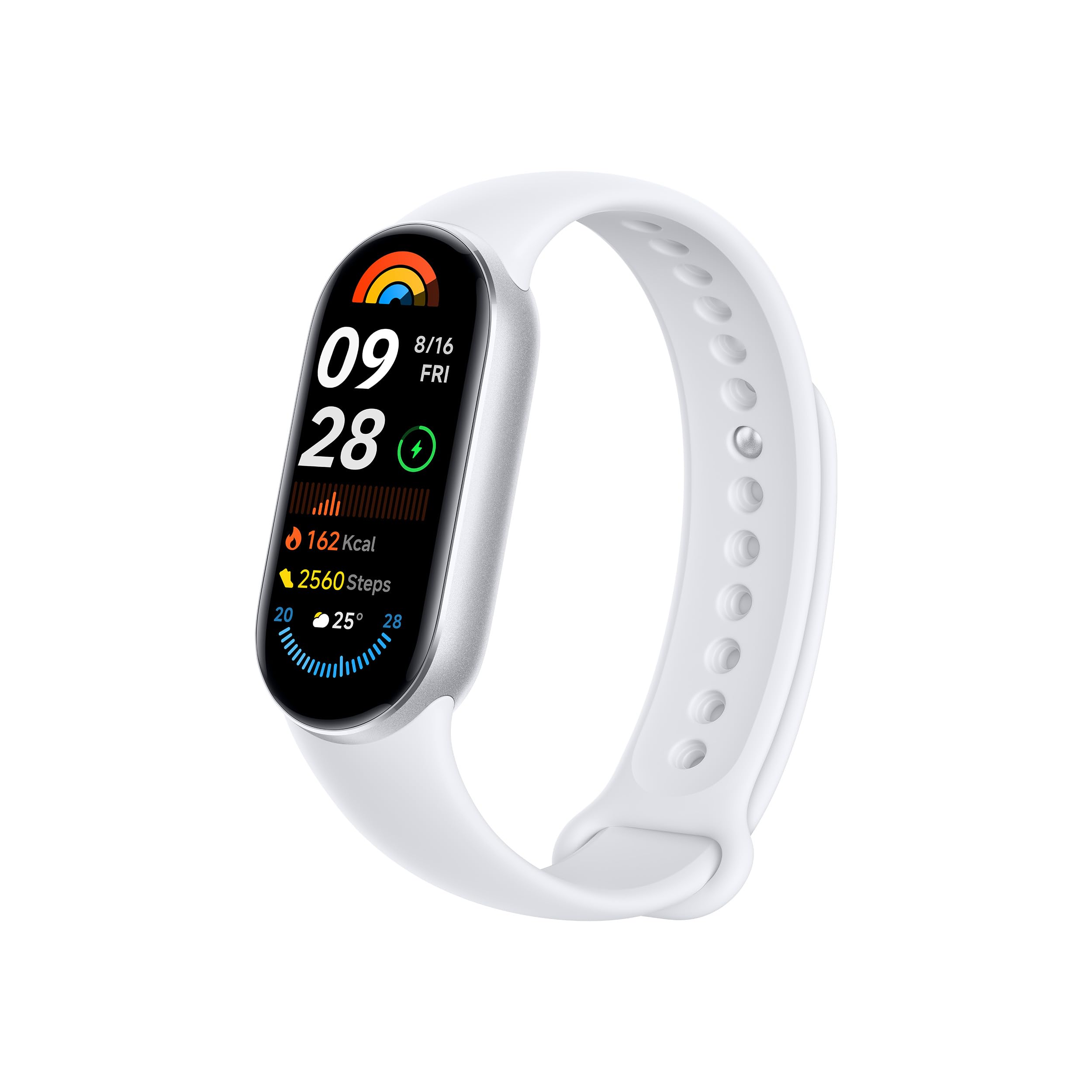 XIAOMI Smart Band 9 Fitness Tracker, AMOLED Display with 1200 Nits, Sp02 Tracking, Sleep and Heart Rate Monitor, Notifications, 5ATM Waterproof, Mi Fit App, Glacier Silver Sportlich elegant Glacier Silver Angebot bei HelloDeals