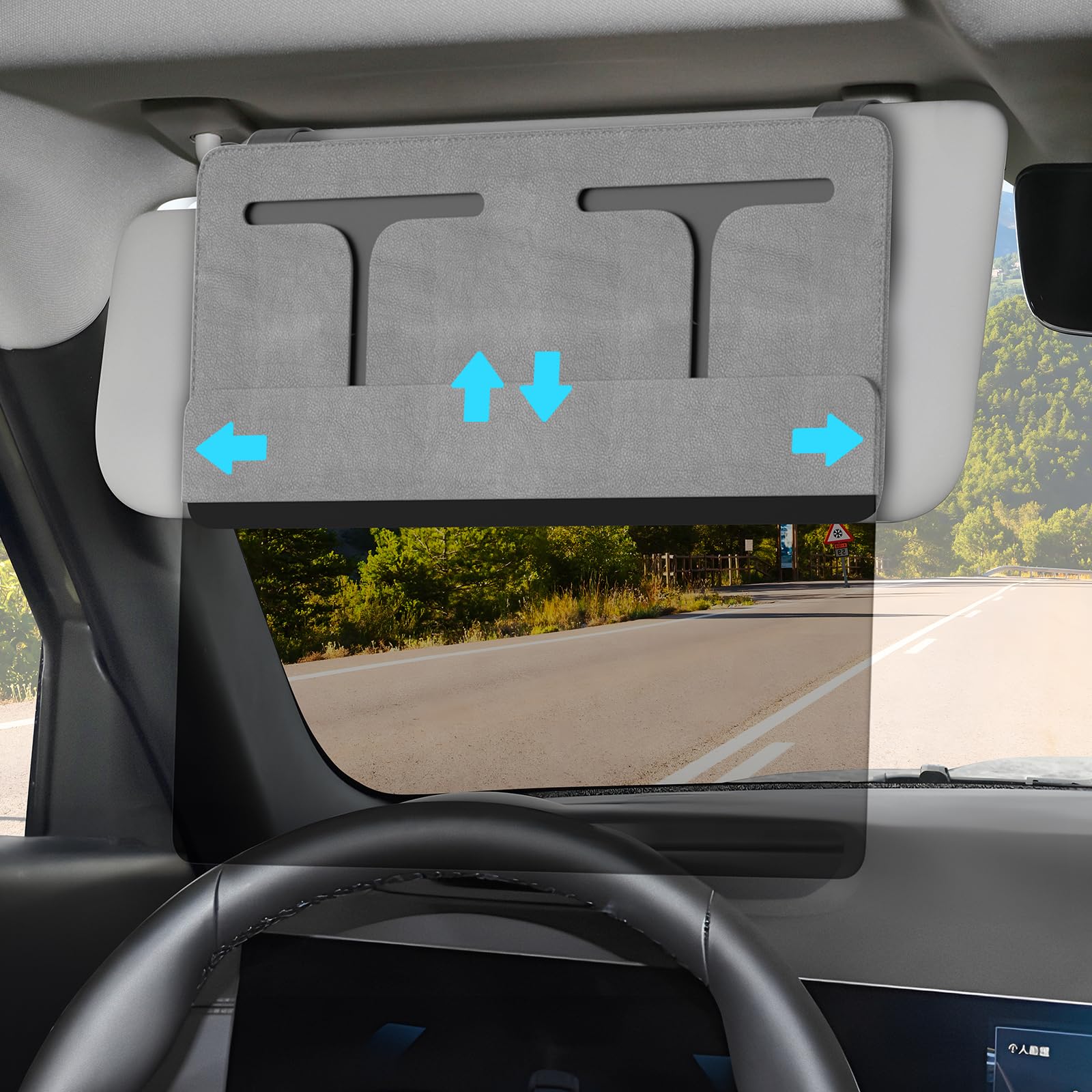 ZDDGNN Auto Sonnenblende Verlängerung,Auto Visier,Frontscheibe-Sonnenschutz,Blend- und UV-Strahlenschutz,Geeignet für Fahrer und Beifahrer (Grau) Angebot bei HelloDeals