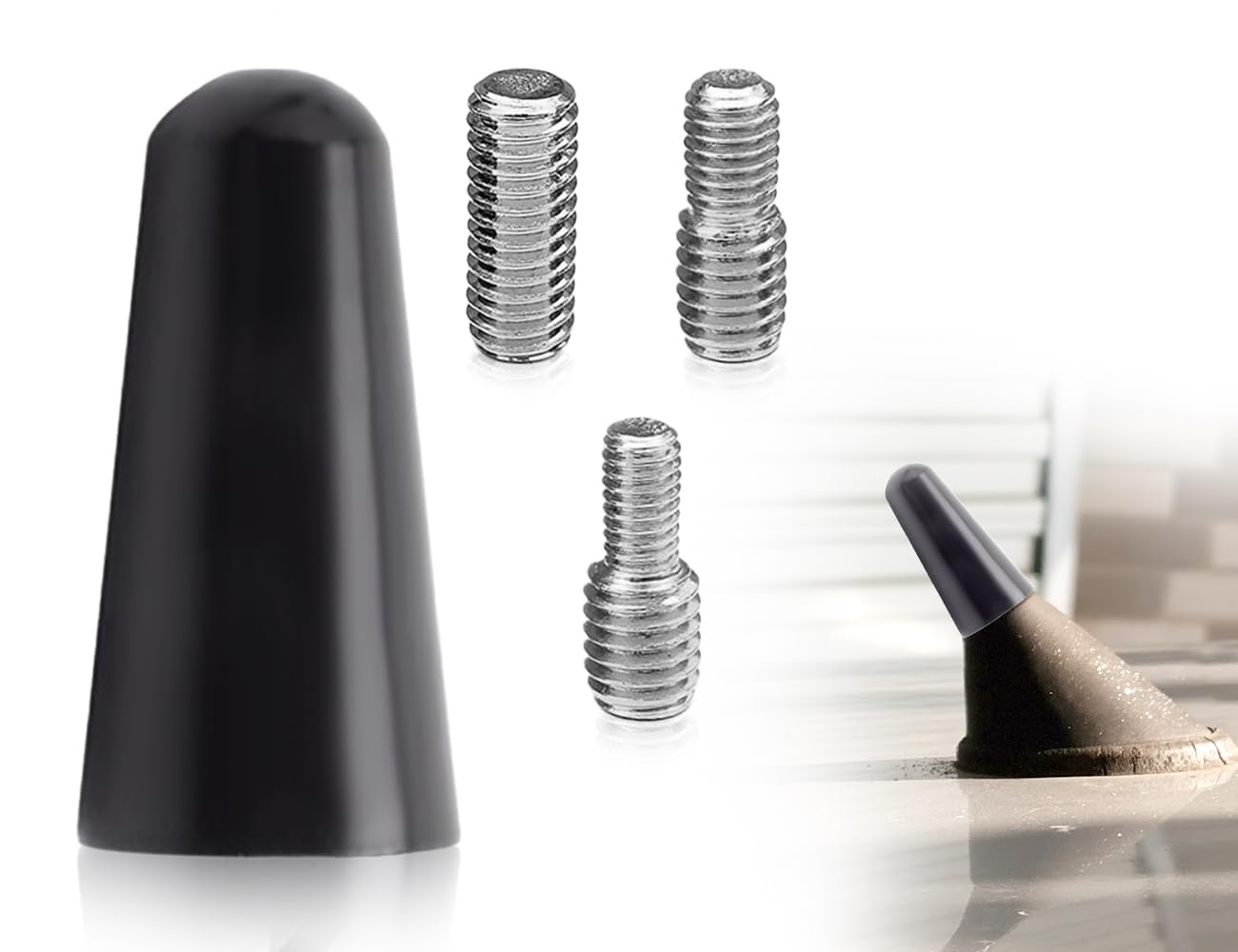 Lhbwhiz Antenna Auto,Mini Universal Autoantenne mit Verstärktem Empfang,1 Antennen + 3 Schrauben unterschiedlicher Größe,Kompatibel mit Audi,Kompatibel mit Honda mit M6,M5 oder M4 Schrauben(Schwarz) Angebot bei HelloDeals