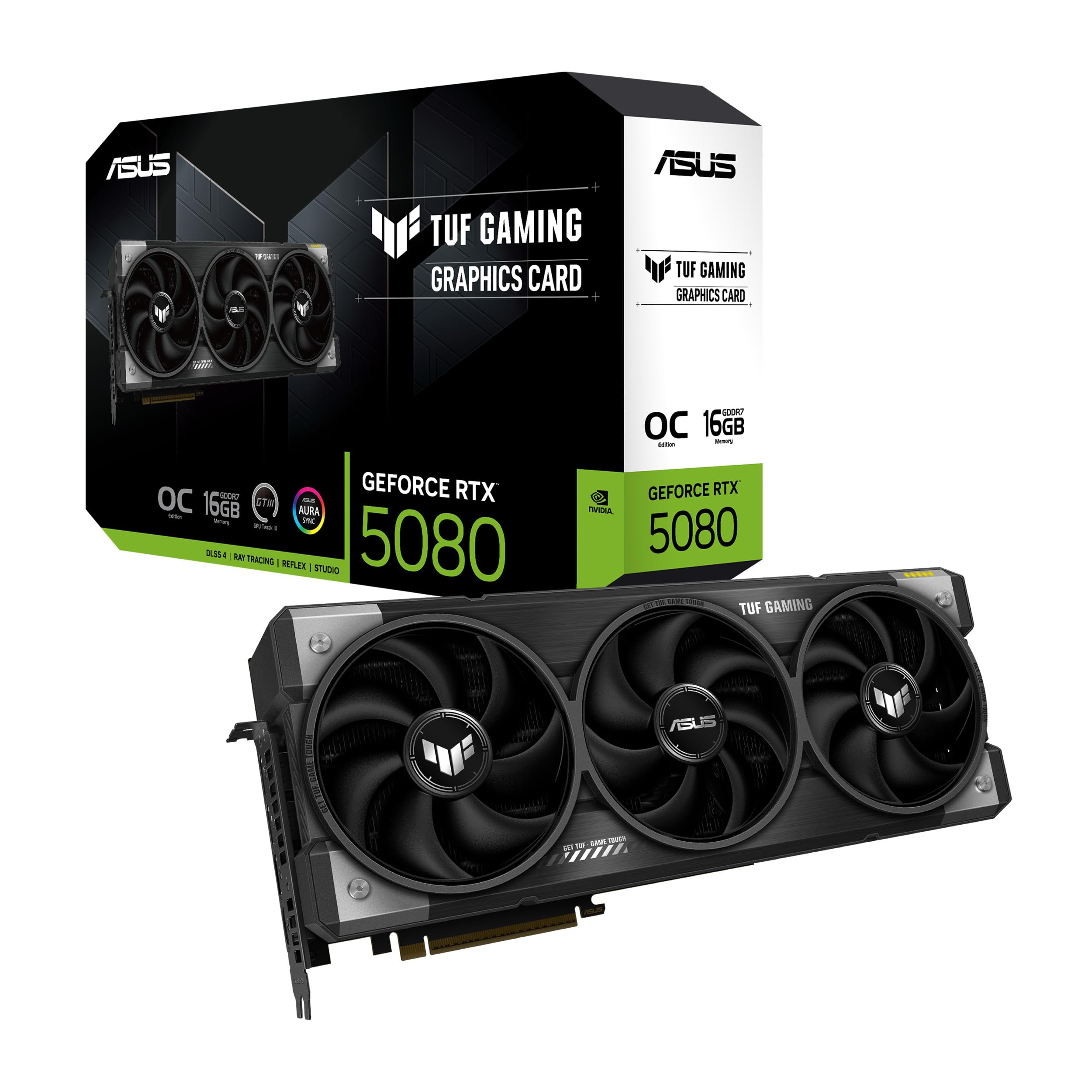 ASUS TUF Gaming GeForce RTX 5080 OC Edition 16GB GDDR7 Gaming Grafikkarte (Nvidia GeForce RTX5080, 3,6 Slot Design, PCIe 5.0, 2X HDMI 2.1b, 3X DisplayPort 2.1a, TUF-RTX5080-O16G-GAMING) Angebot bei HelloDeals