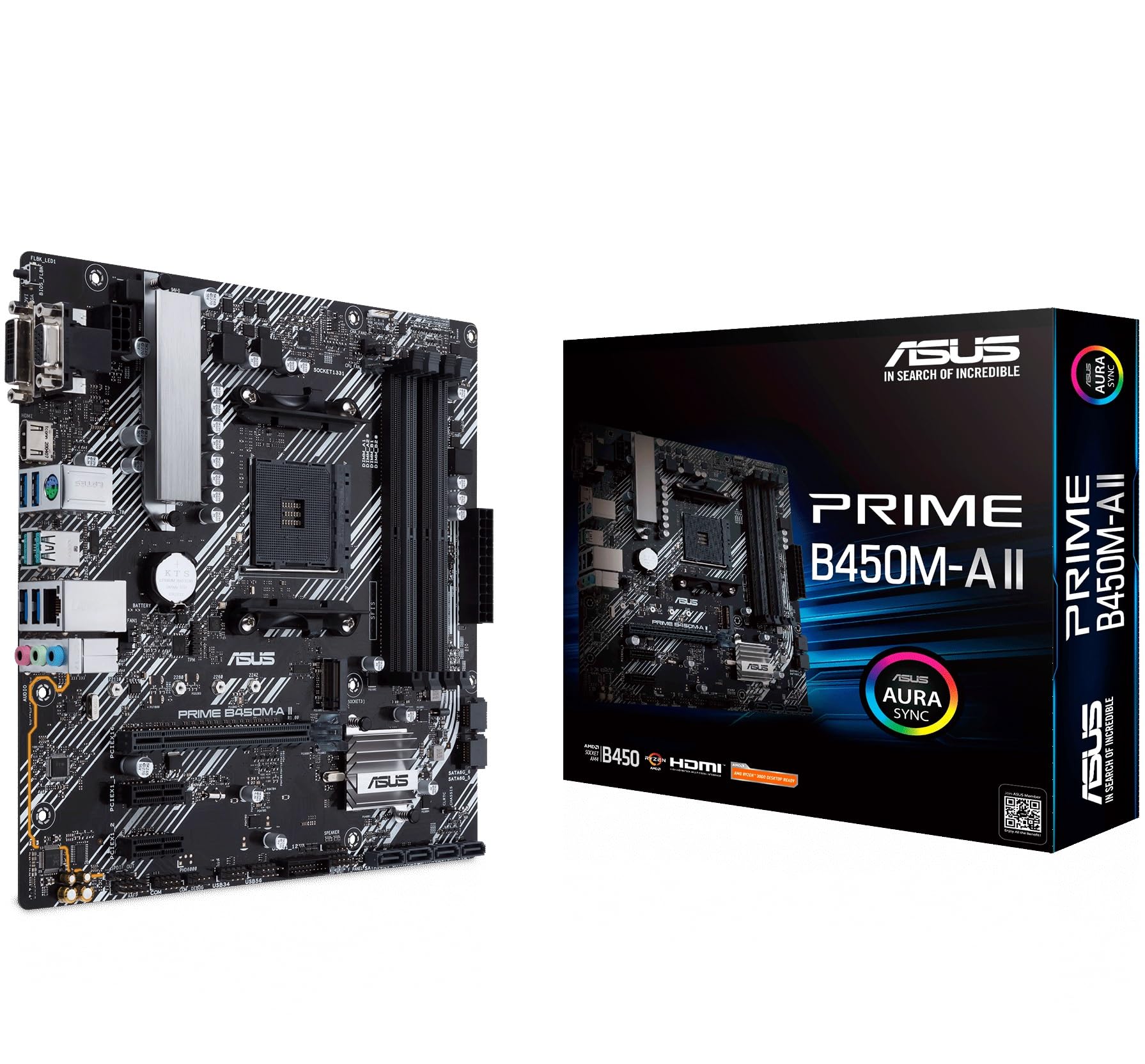 Asus Prime B450M-A II Mainboard Sockel AM4 (mATX, AMD Ryzen, DDR4-Speicher, M.2, SATA 6Gbit/s, USB 3.1 Gen 2 Typ-A. Aura Sync) microATX B450 A II Angebot bei HelloDeals