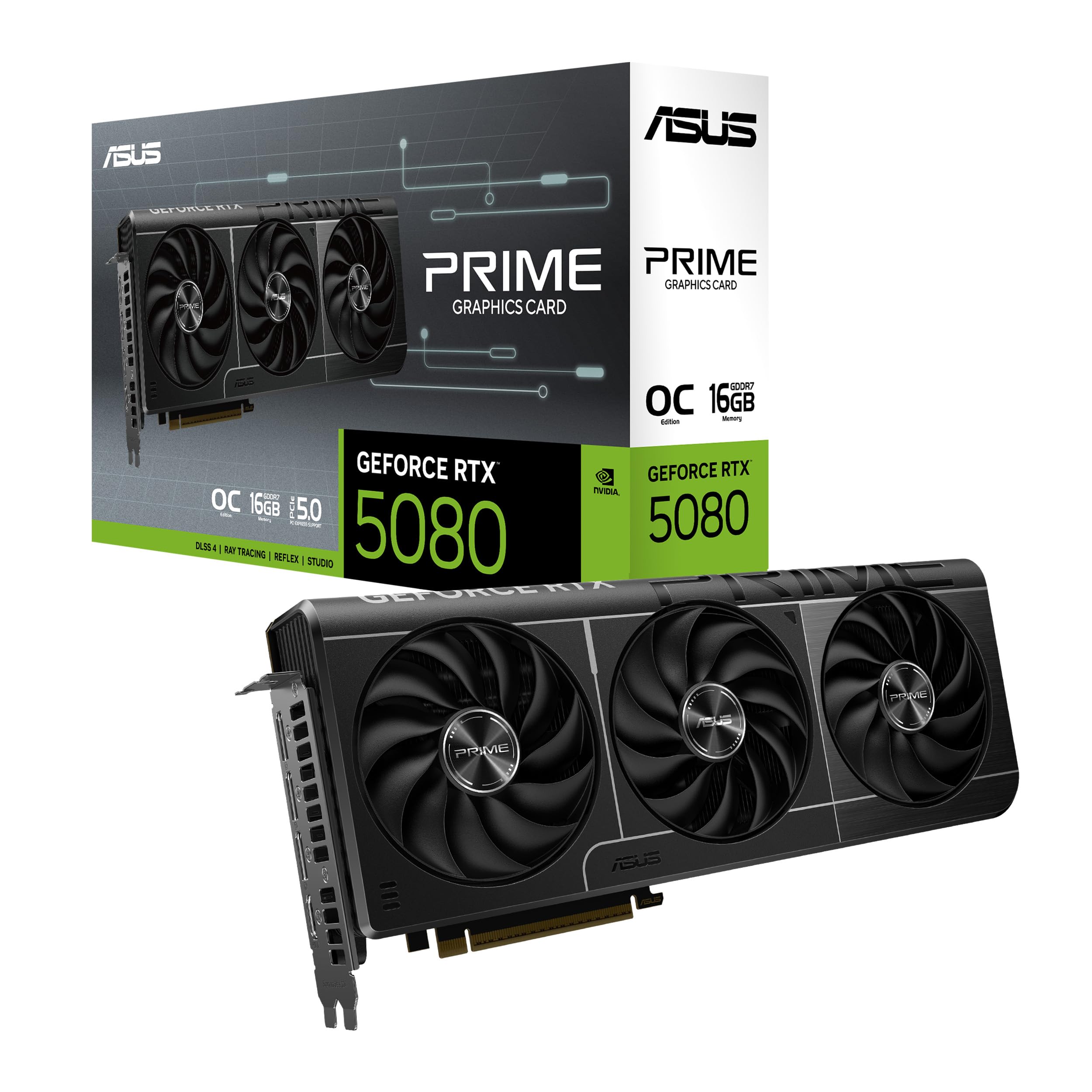 ASUS Prime GeForce RTX 5080 OC Edition 16GB GDDR7 Gaming Grafikkarte (Nvidia GeForce RTX5080, SFF-Ready, Dual-BIOS-Schalter, PCIe 5.0, 1x HDMI 2.1b, 3X DisplayPort 2.1a, PRIME-RTX5080-O16G) Angebot bei HelloDeals