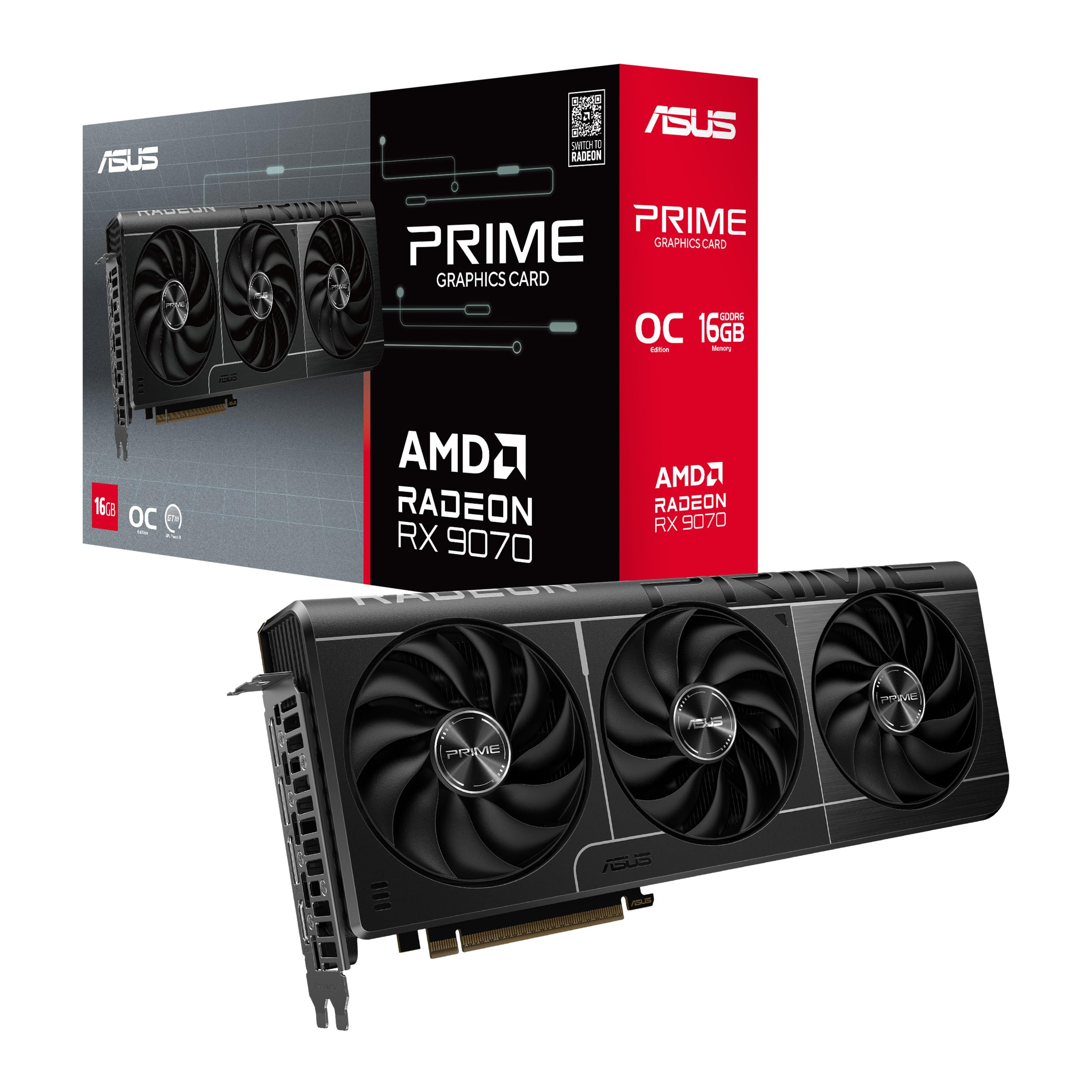ASUS Prime Radeon RX 9070 OC Edition 16GB GDDR6 Gaming Grafikkarte (AMD Radeon Radeon RX9070, PCIe 5.0, 1x HDMI 2.1b, 3X DisplayPort 2.1a, 2.5-Slot-Design, PRIME-RX9070-O16G) Angebot bei HelloDeals