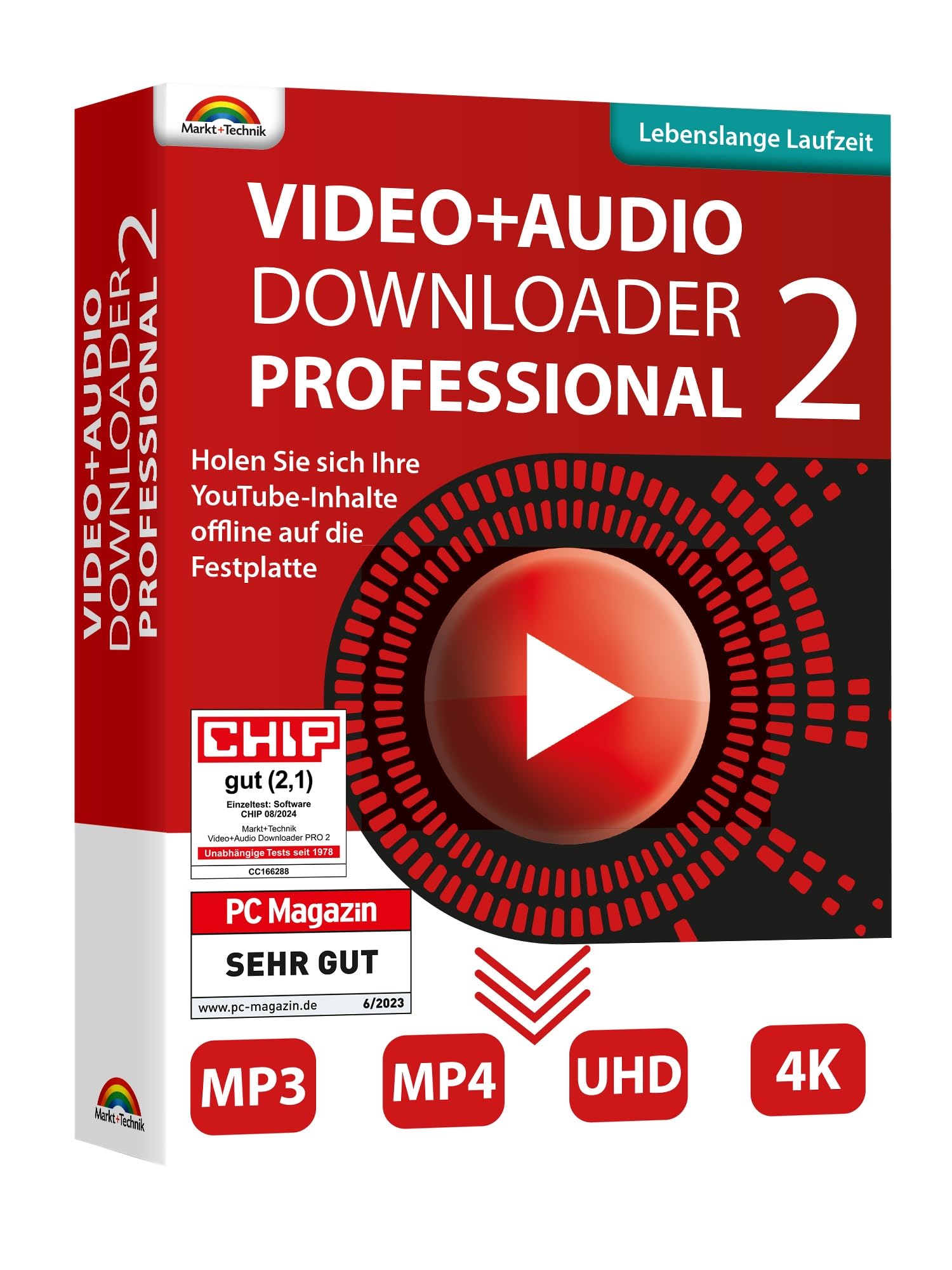 Video und Audio Downloader PRO 2 für YouTube, ARD, ZDF Mediatheken Filme und Musik direkt als MP3 oder MP4 speichern - Lebenslange Laufzeit für Windows 11, 10, 8.1, 7 Angebot bei HelloDeals