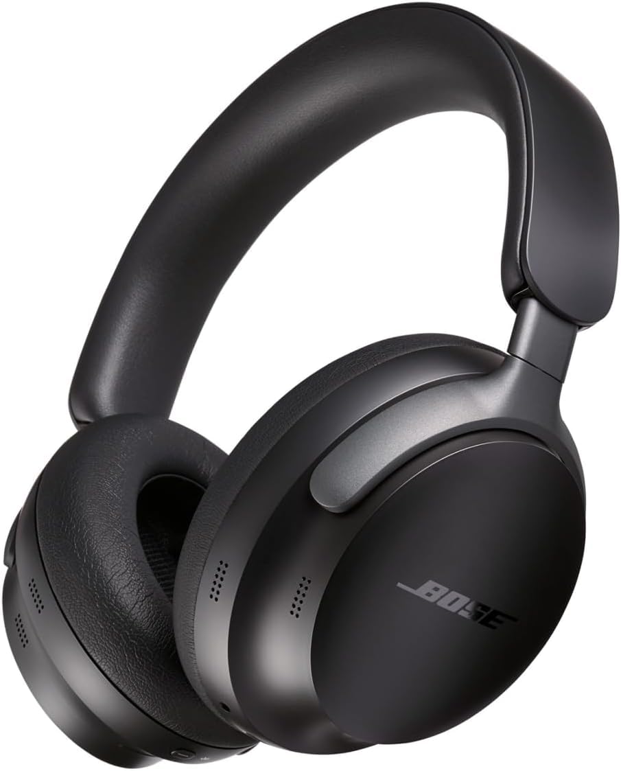 Bose QuietComfort Ultra Headphones Over-Ear-Kopfhörer mit Noise Cancelling für räumlichen Klang, Spatial-Audio-Kopfhörer, Bis zu 24 Stunden Akkulaufzeit, High-End Kopfhörer mit Raumklang, Schwarz Black Angebot bei HelloDeals