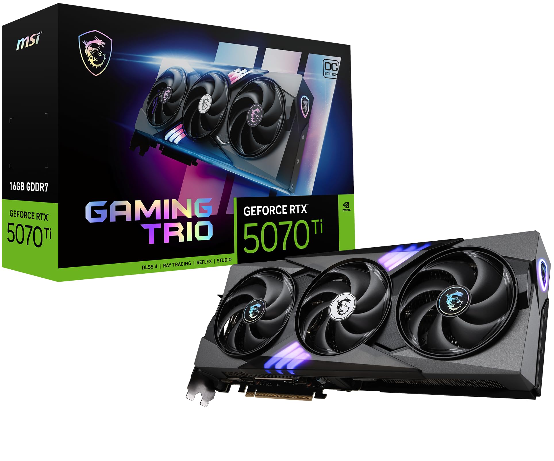 GeForce RTX 5070 Ti 16G Gaming Trio OC — 16GB GDDR7 (28Gbps/256-bit), PCIe 5, Boost: 2572 MHz, HDMI 2.1b, DisplayPort 2.1b Angebot bei HelloDeals
