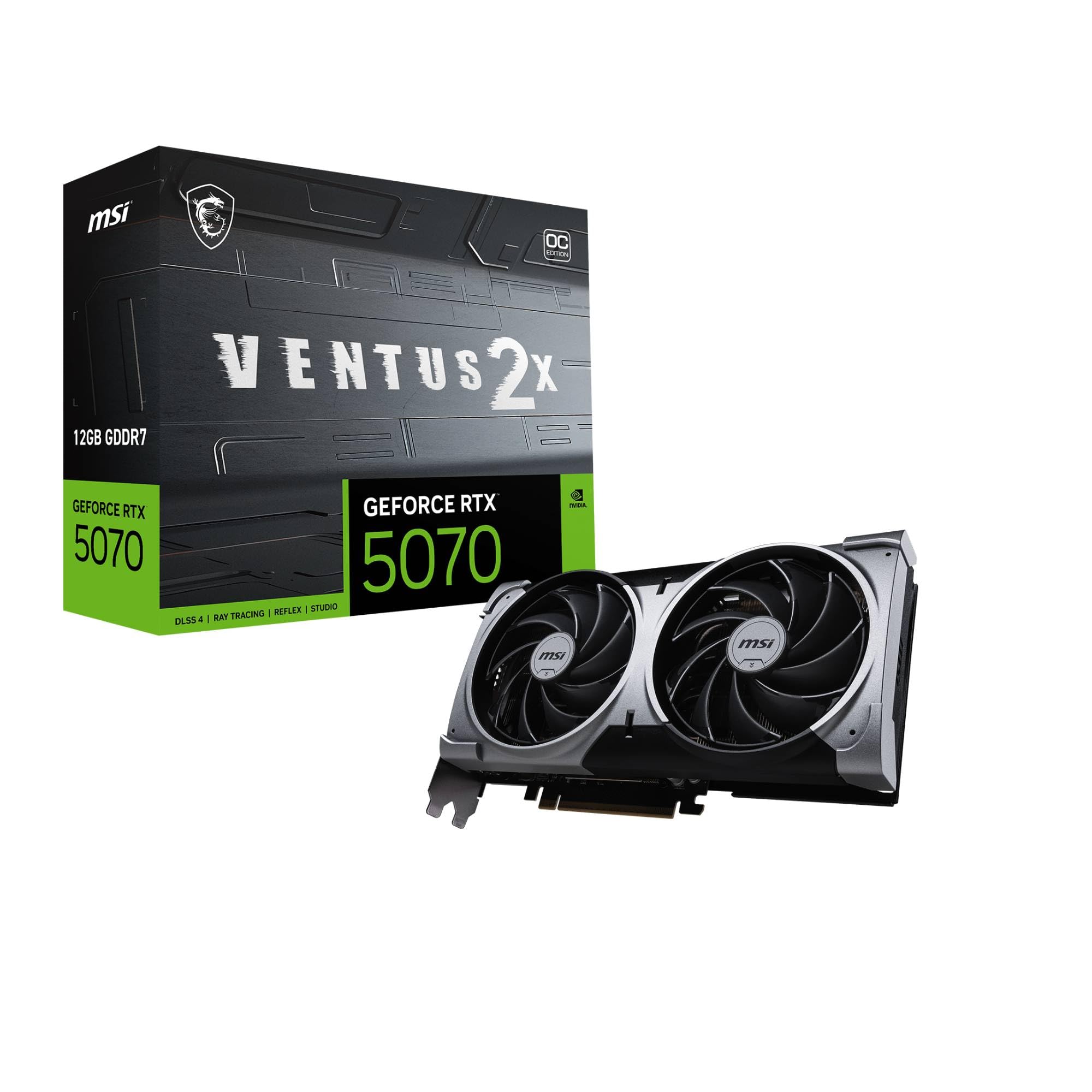 MSI GeForce RTX 5070 12G Ventus 2X OC - 12GB GDDR7 (28Gbps/192-bit), PCIe 5, Boost: 2542 MHz, HDMI 2.1b, DisplayPort 2.1b Angebot bei HelloDeals