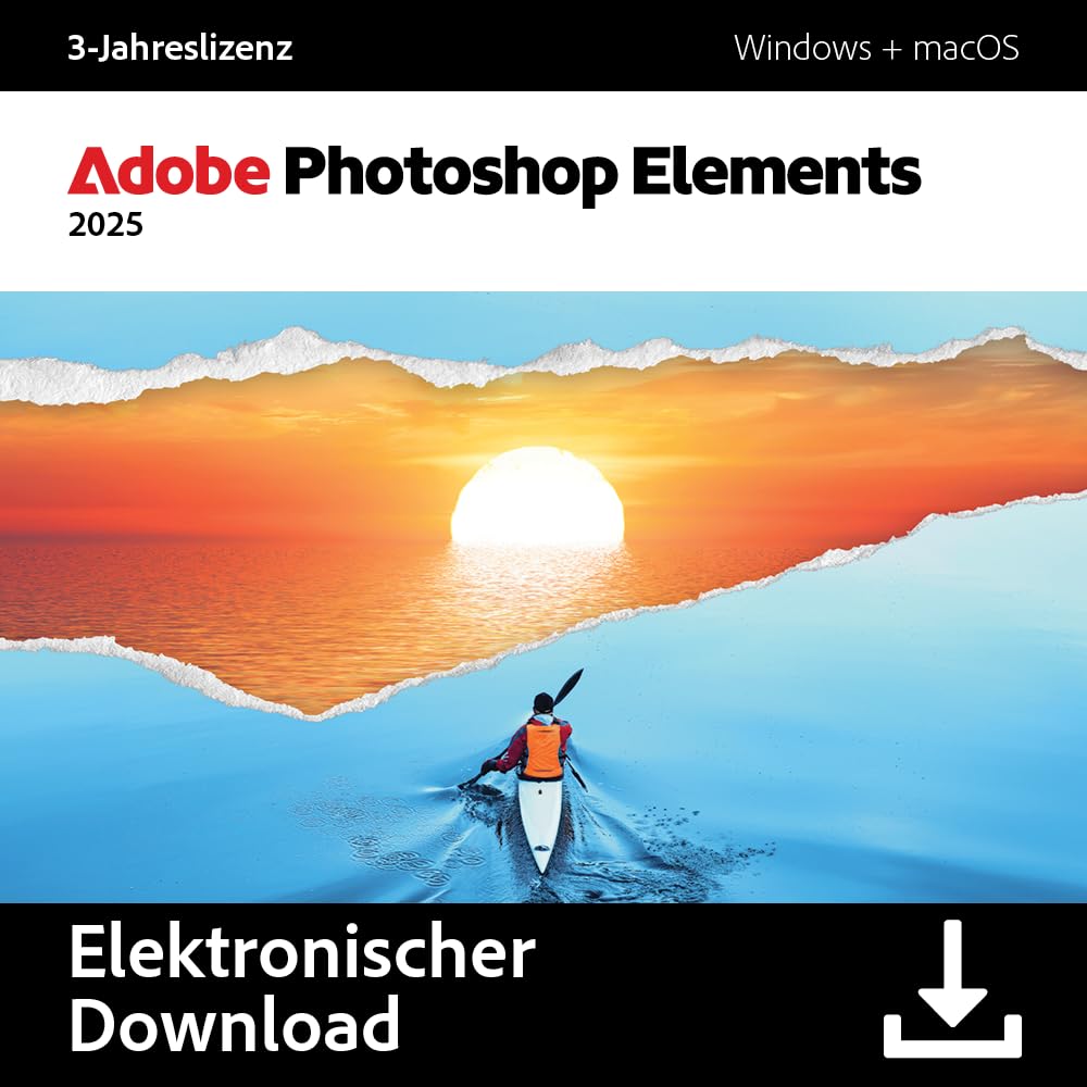 Adobe Photoshop Elements 2025 |3-Jahreslizenz | 1 Gerät│1 Benutzer│PC/Mac│ Download PC/Mac- Digital Download Standard Angebot bei HelloDeals