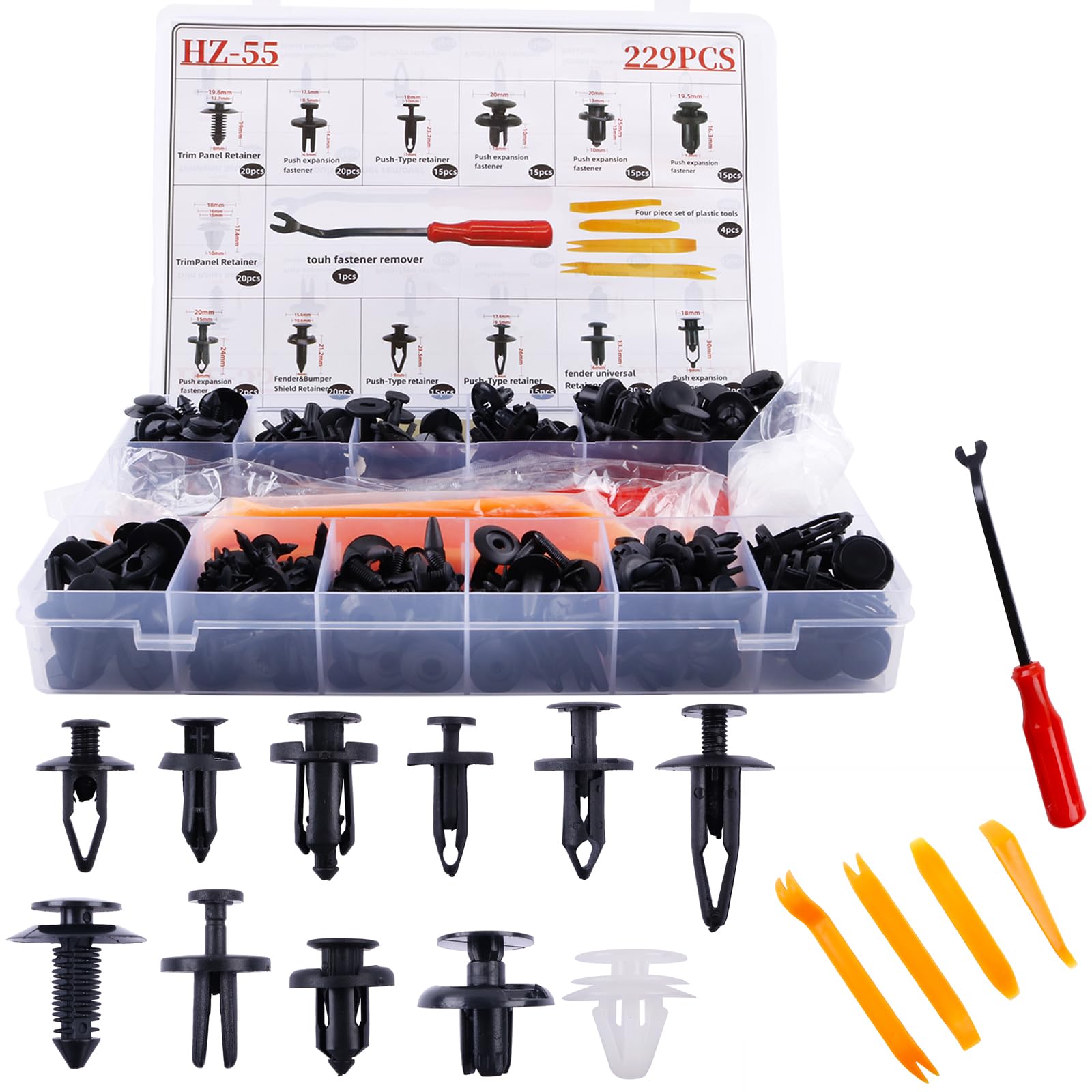 LUXERAD Car Body Trim Clips 229pc mit Werkzeugen, Kunststoff Niet Fasteners Universal Fasteners mit 5 Removal Tools Car Body Clips Interior Fittings Car Trim Clips Box Angebot bei HelloDeals