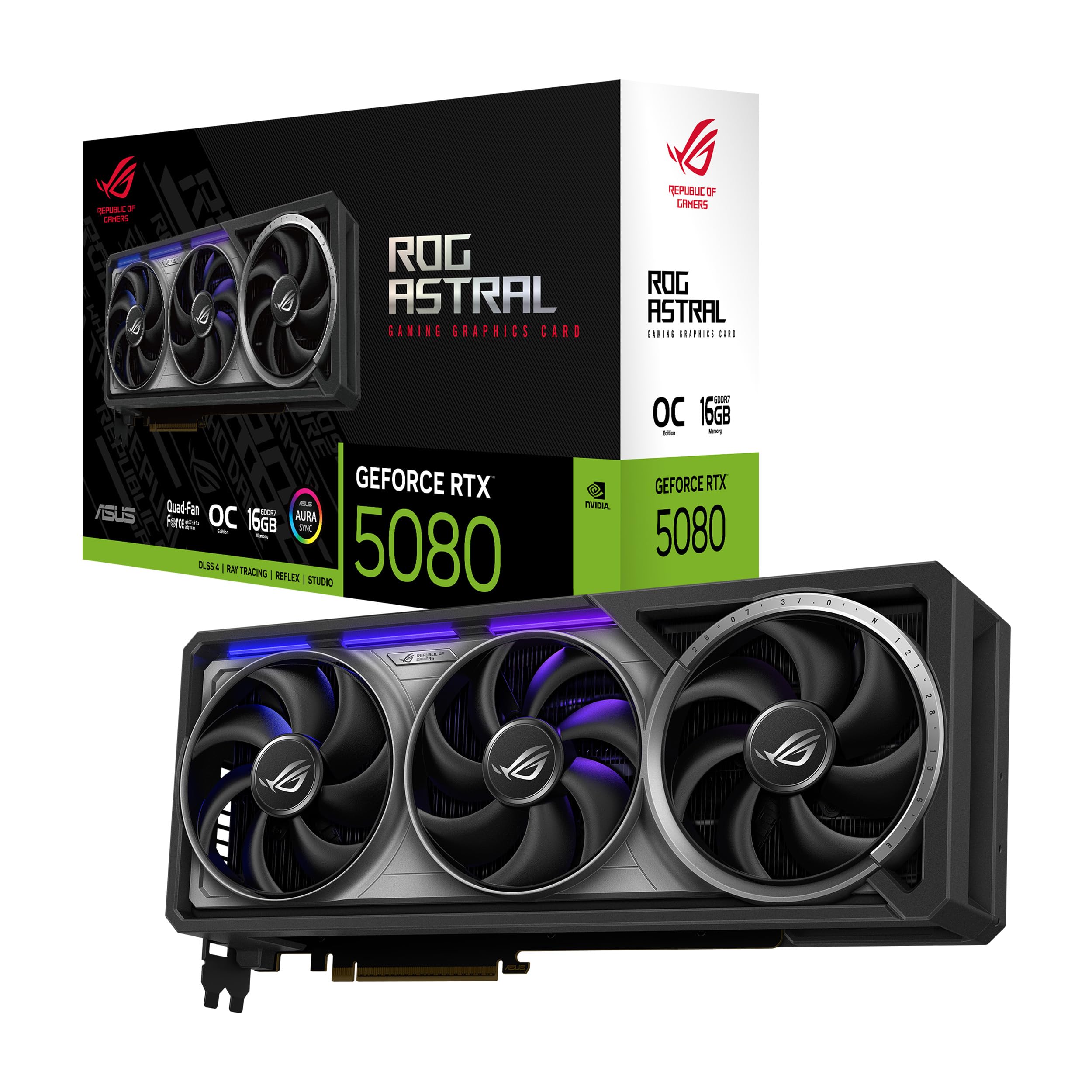 ASUS ROG Astral GeForce RTX 5080 16GB GDDR7 OC Edition Gaming Grafikkarte (Nvidia GeForce RTX5080, Vier Lüfter, PCIe 5.0, 2X HDMI 2.1b, 3X DisplayPort 2.1a, ROG-ASTRAL-RTX5080-O16G-GAMING) Angebot bei HelloDeals
