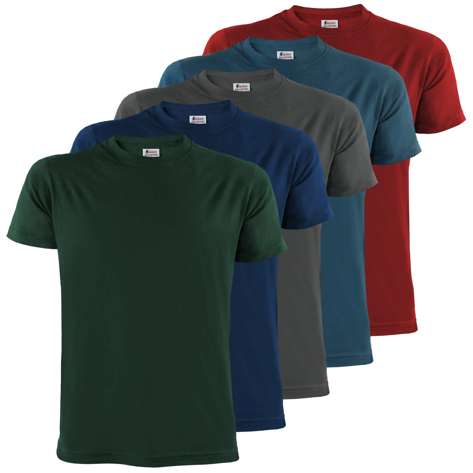 ALPIDEX Herren T-Shirts 5er Set mit Rundhals einfarbig S M L XL XXL 3XL 4XL 5XL Angebot bei HelloDeals