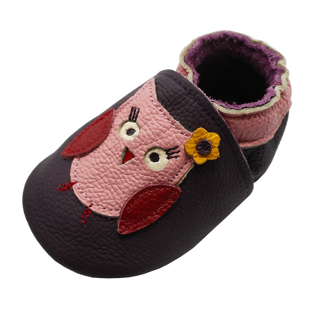 YIHAKIDS Krabbelschuhe Baby Lauflernschuhe Lederpuschen Hausschuhe Jungen Mädchen Mokassins Weicher Leder Babyschuh mit Wildledersohlen Kleinkind rutschfeste Lederschuhe Baby 0-3 Jahre Angebot bei HelloDeals