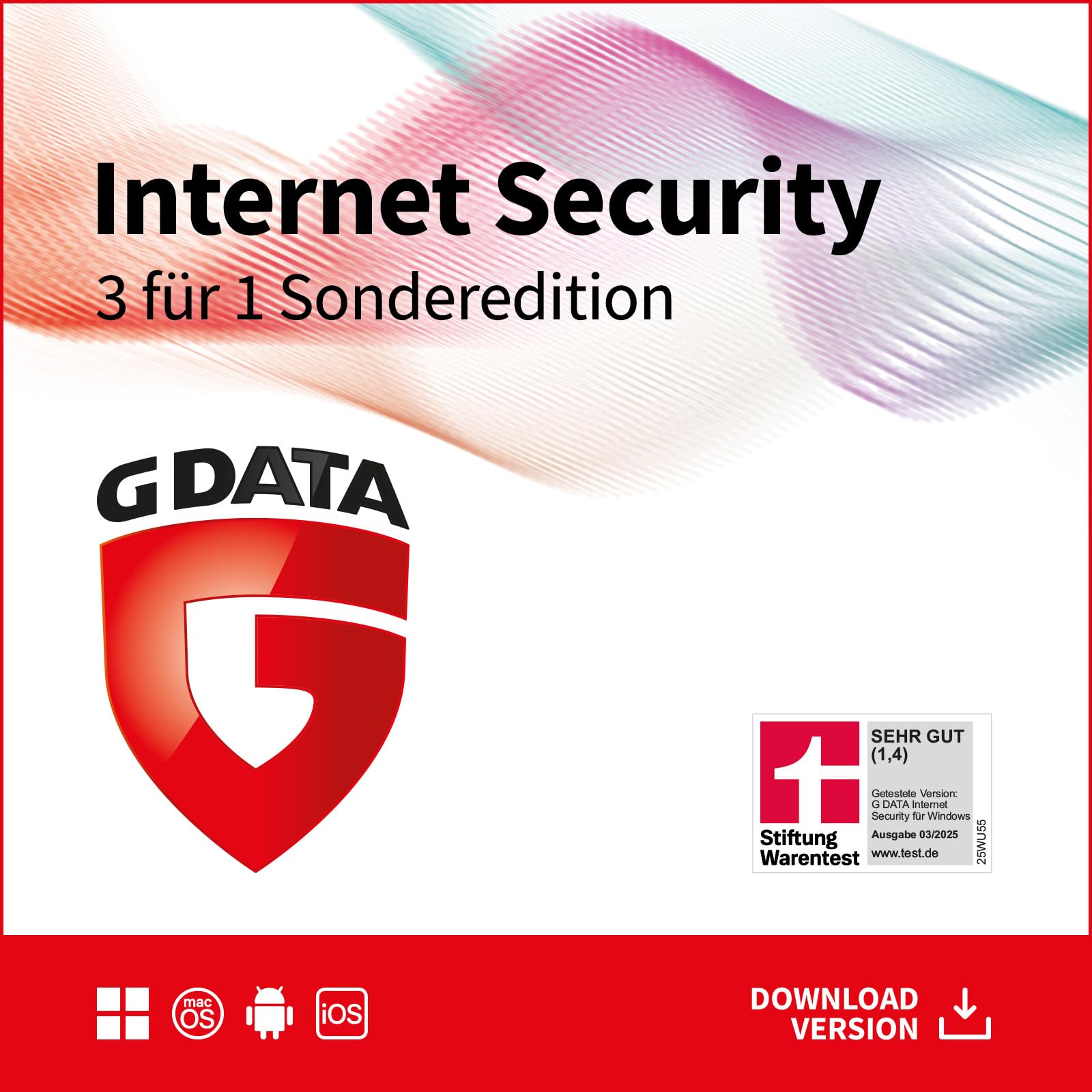 G DATA Internet Security 3 für 1 Sonderversion |3 Geräte - 1 Jahr | Antivirus für PC, Mac, Android, iOS | Made in Germany | zukünftige Updates inklusive | Aktivierungscode per Email Aktivierungscode per Email Internet Security 3für1 Sonderversion Angebot bei HelloDeals