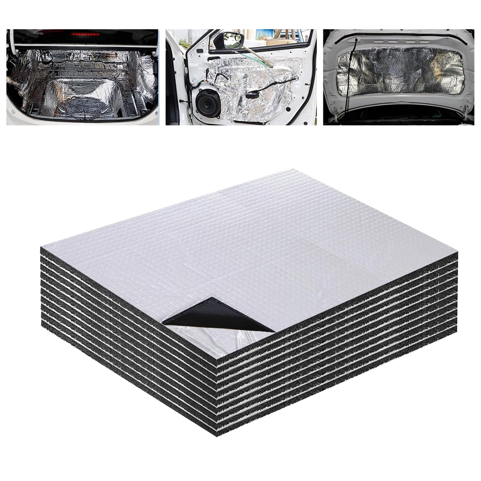 Olgary 10 Stück Dämmmatte Auto-40*25cm Schallschutzmatte, Aluminium Butyl-Isolierung für Auto,Isoliermatte Selbstklebend,Feuerfest, Feuchtigkeitsfest, Wasserdicht Angebot bei HelloDeals