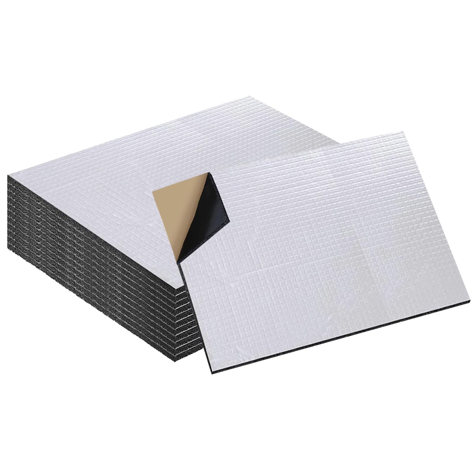 Dämmmatte Auto,12 pcs Schallschutzmatte Isolierung, 400x250x5mm Alubutyl Auto Dämmung Matte Schaumstoff, Selbstklebende , Feuerfest, Feuchtigkeitsfest, Wasserdicht Angebot bei HelloDeals
